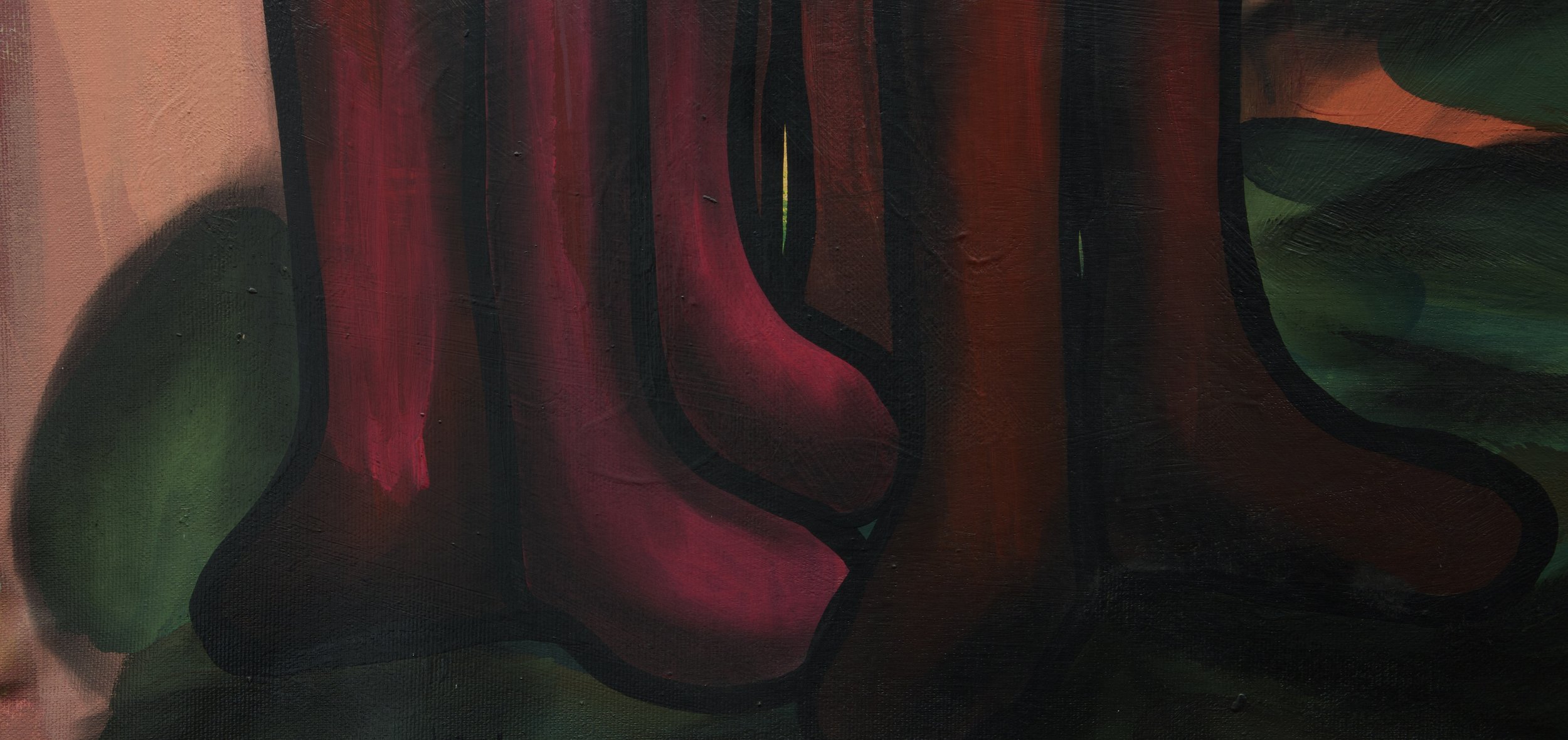 KYEA ME / 
STUDY: A rendevous of two worlds.


MATERIALS:
Canvas, Acrylic, Charcoal, Ink, Varnish /
2 ft H x 3 ft W /
2024