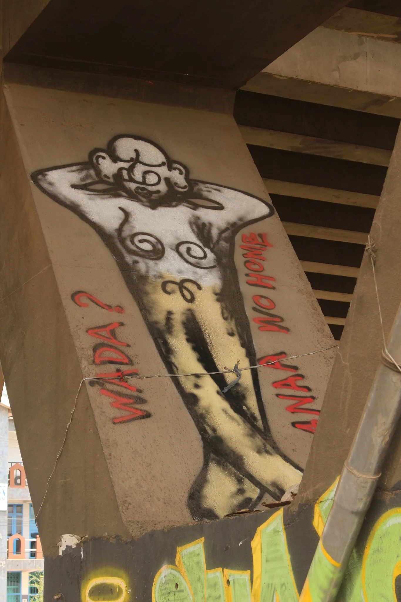 PUBLIC INSTALLATION /
STUDY: WADA ANAA WO HOME /  
ARE YOU ASLEEP OR RESTING /
 

Street art as conversational piece.