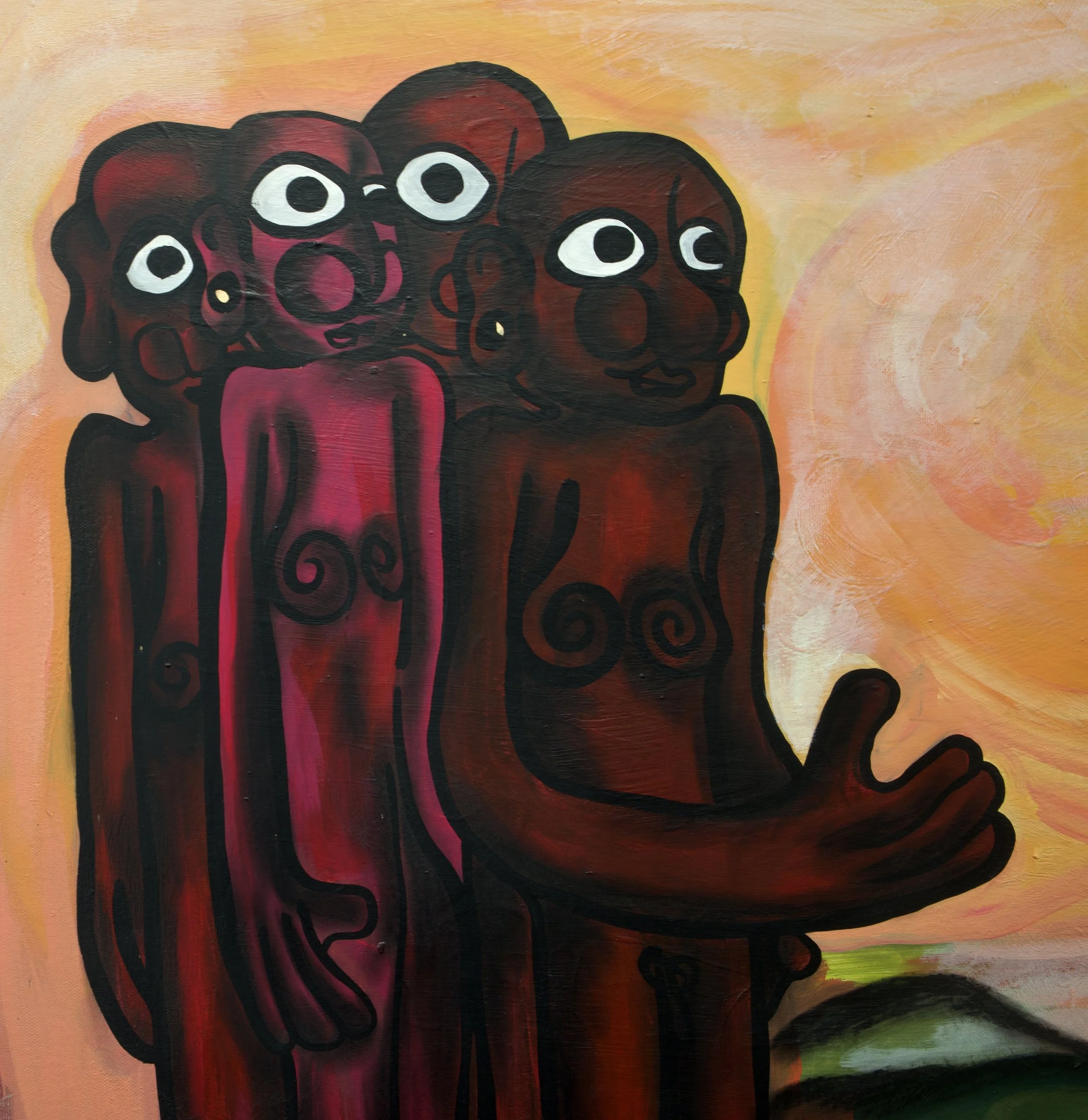 KYEA ME / 
STUDY: A rendevous of two worlds.


MATERIALS:
Canvas, Acrylic, Charcoal, Ink, Varnish /
2 ft H x 3 ft W /
2024