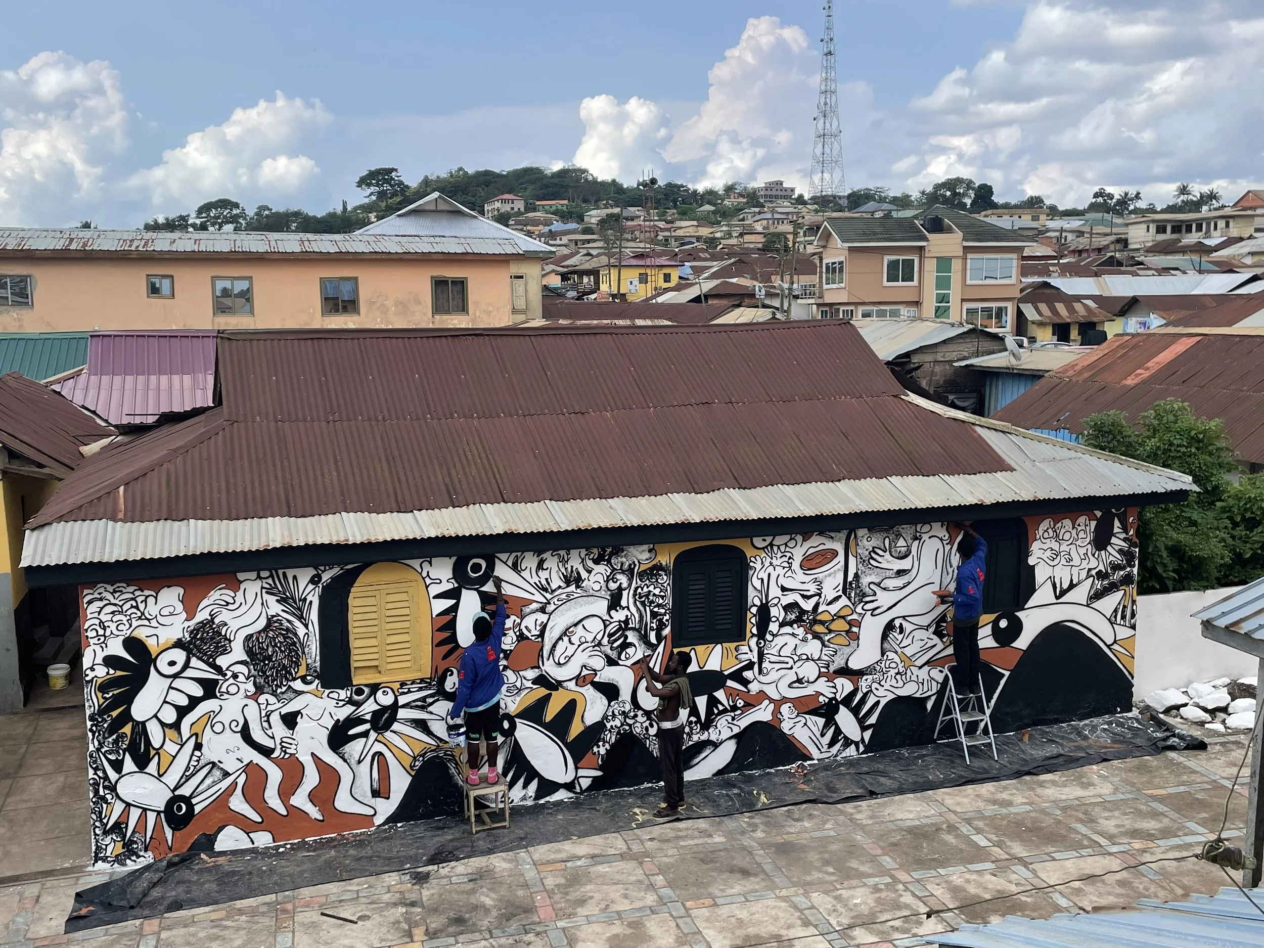 PUBLIC INSTALLATION /
STUDY: HISTORY OF ADUKROM TOWNSHIP /  
CREATED AT KING'S PALACE FORECOURT / 2021 /
 

Public art as conversational piece.