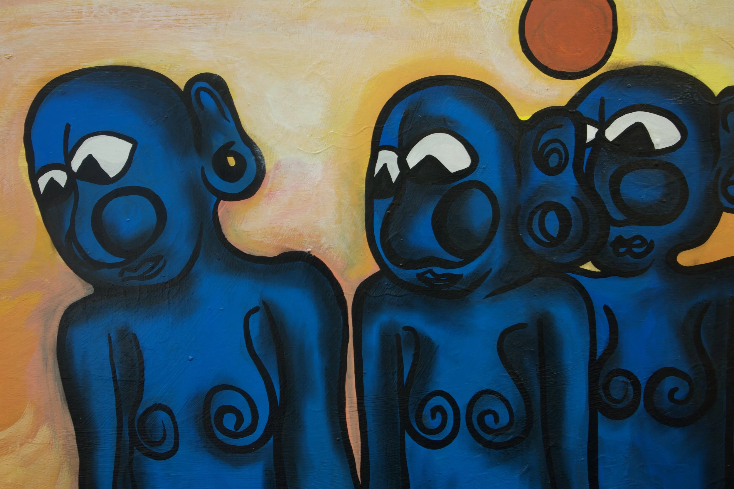 KYEA ME / 
STUDY: A rendevous of two worlds.


MATERIALS:
Canvas, Acrylic, Charcoal, Ink, Varnish /
2 ft H x 3 ft W /
2024