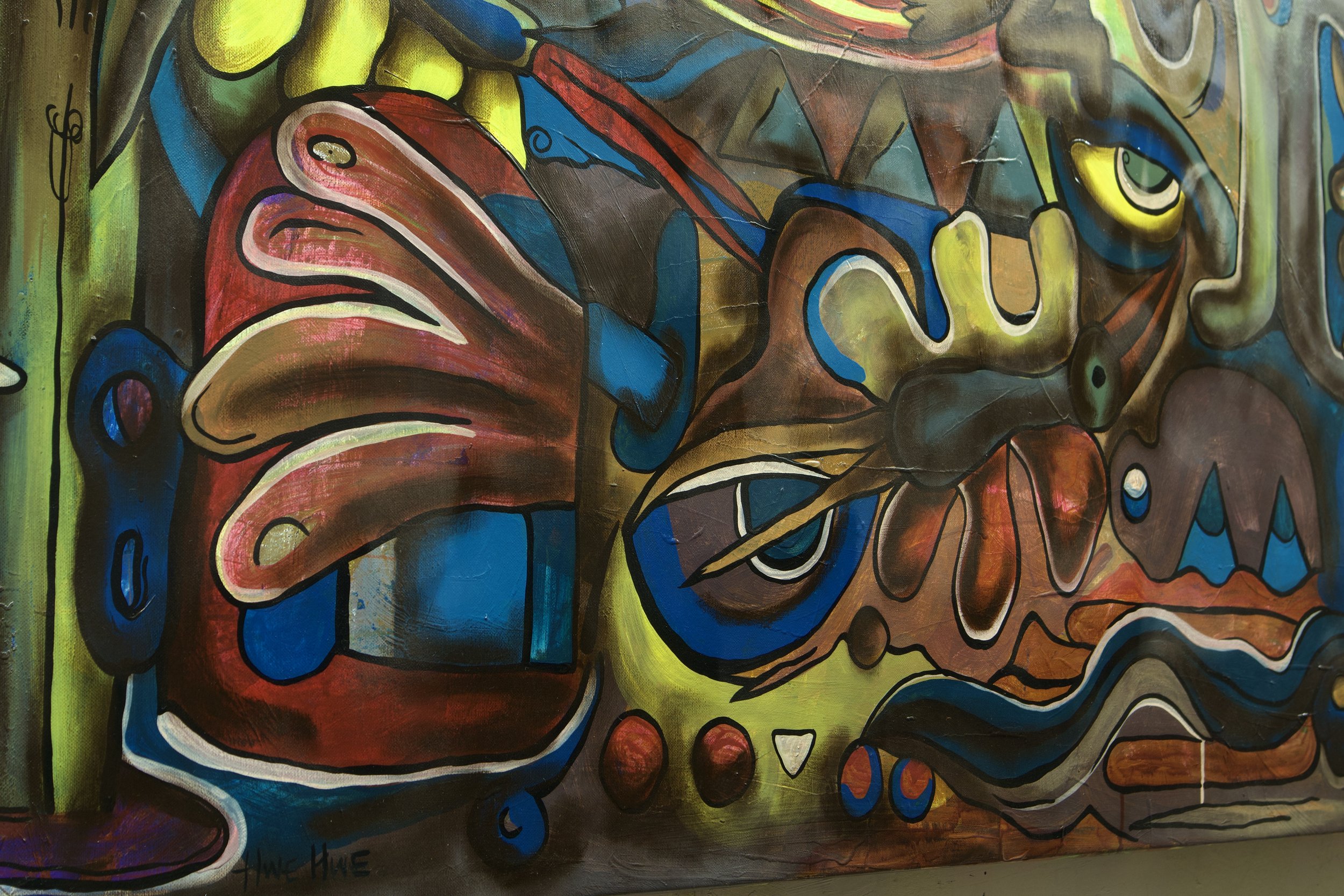 HWEHWE / 
STUDY: inner research.


MATERIALS:
Canvas, Acrylic, Charcoal, Ink, Varnish /
3 ft H x 4 ft W /
2025