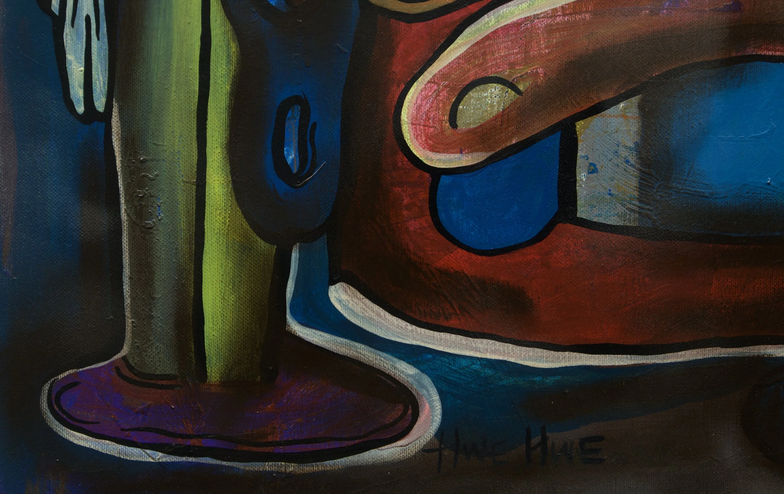 HWEHWE / 
STUDY: inner research.


MATERIALS:
Canvas, Acrylic, Charcoal, Ink, Varnish /
3 ft H x 4 ft W /
2025