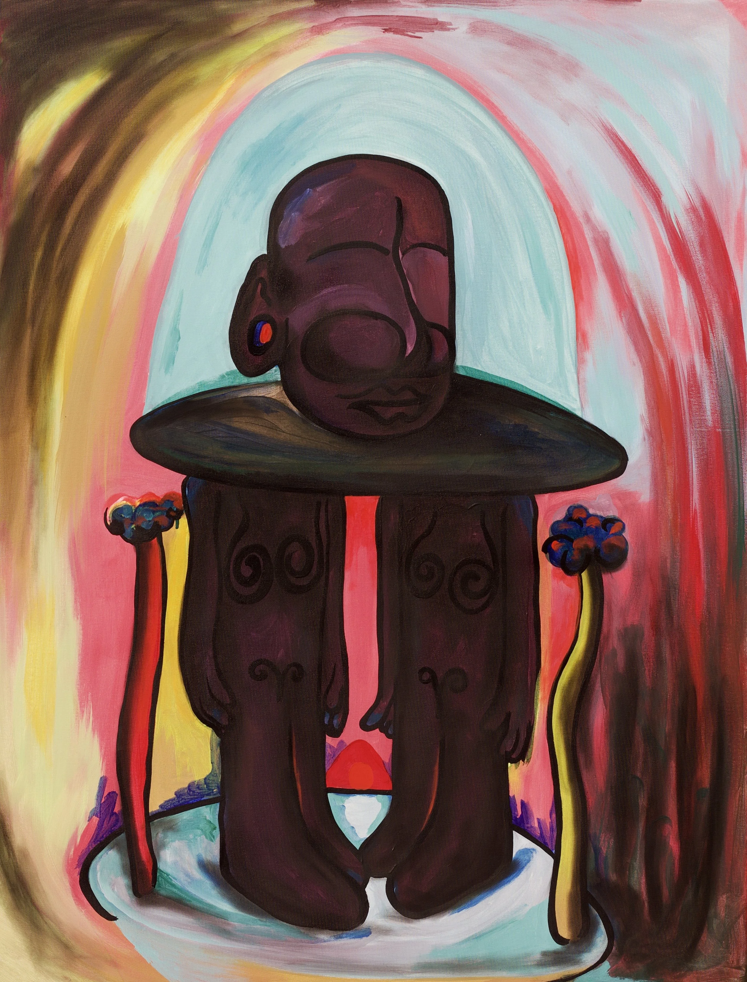 Ntaa, 2022 Acrylic, Charcoal and Ink on Canvas 92cm x 122cm