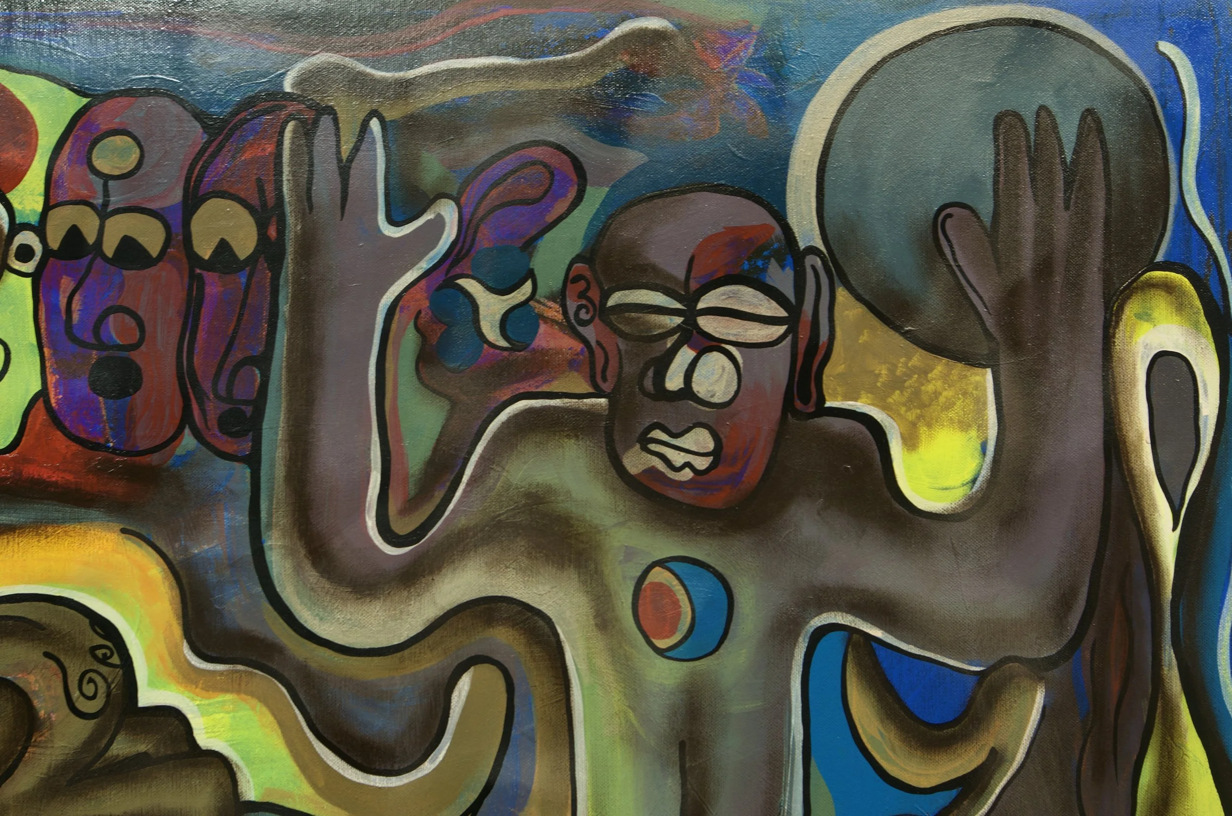 HWEHWE / 
STUDY: inner research.


MATERIALS:
Canvas, Acrylic, Charcoal, Ink, Varnish /
3 ft H x 4 ft W /
2025