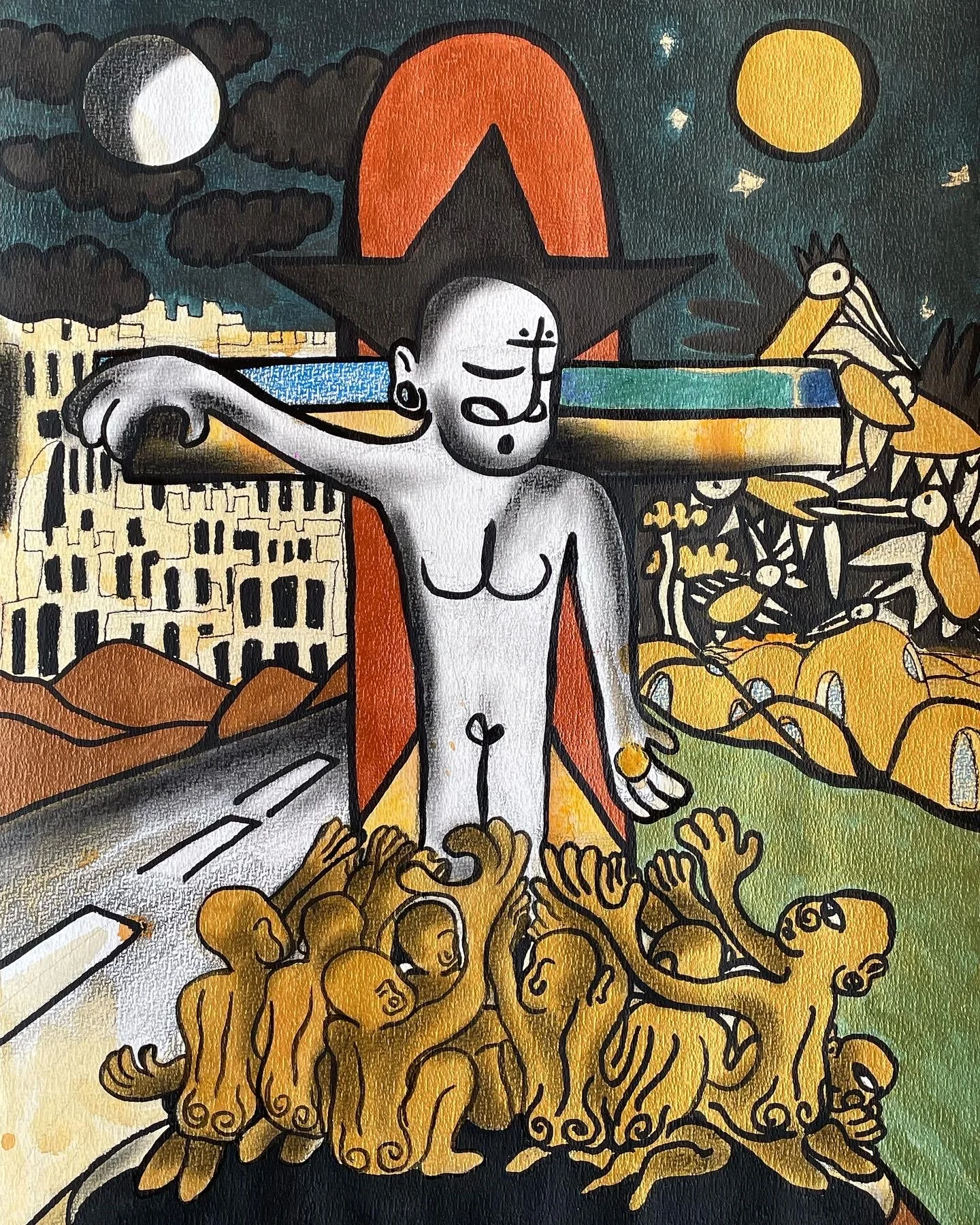 Fa ade fitaa begye ade kokor/ Drawing on paper/ 2021