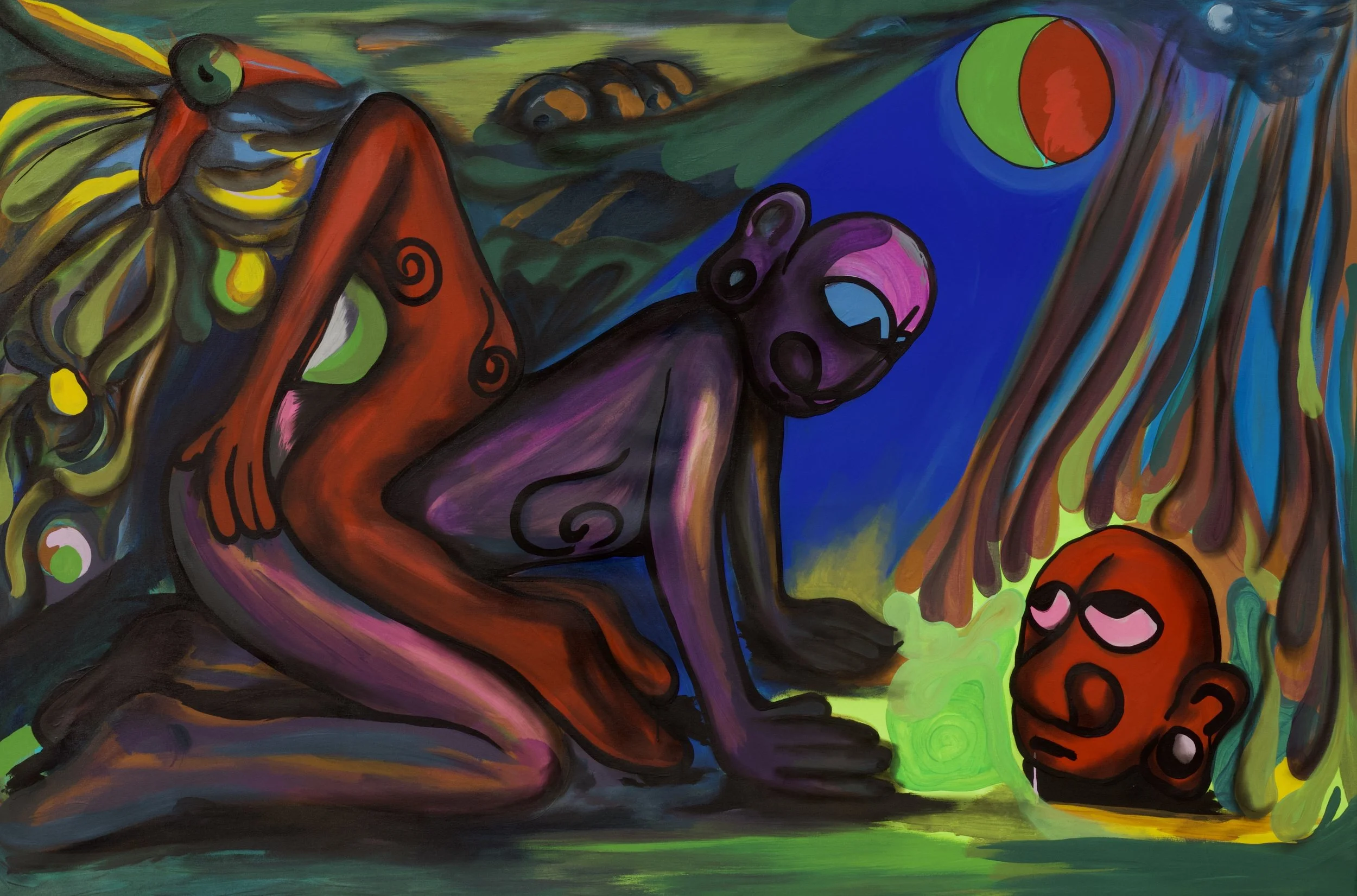 KYEA ME / 
STUDY: A rendevous of two worlds.


MATERIALS:
Canvas, Acrylic, Charcoal, Ink, Varnish /
3 ft H x 4 ft W /
2024