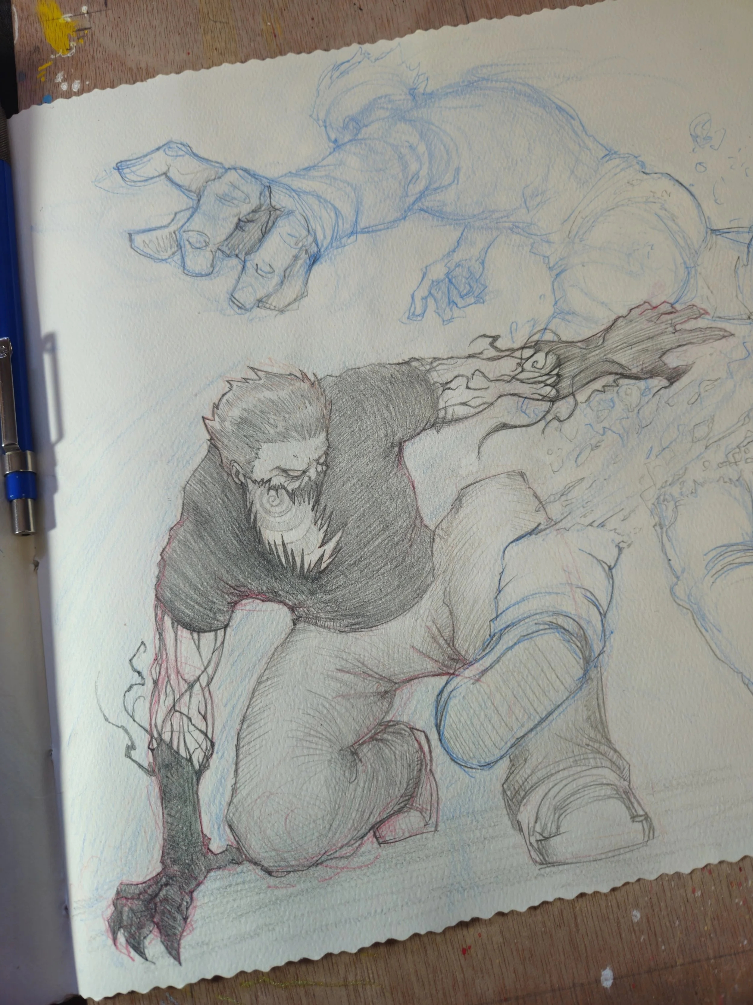 Pencil Sketch Sketchbook The Mercenary Artist Original Art Jorge Final pencils