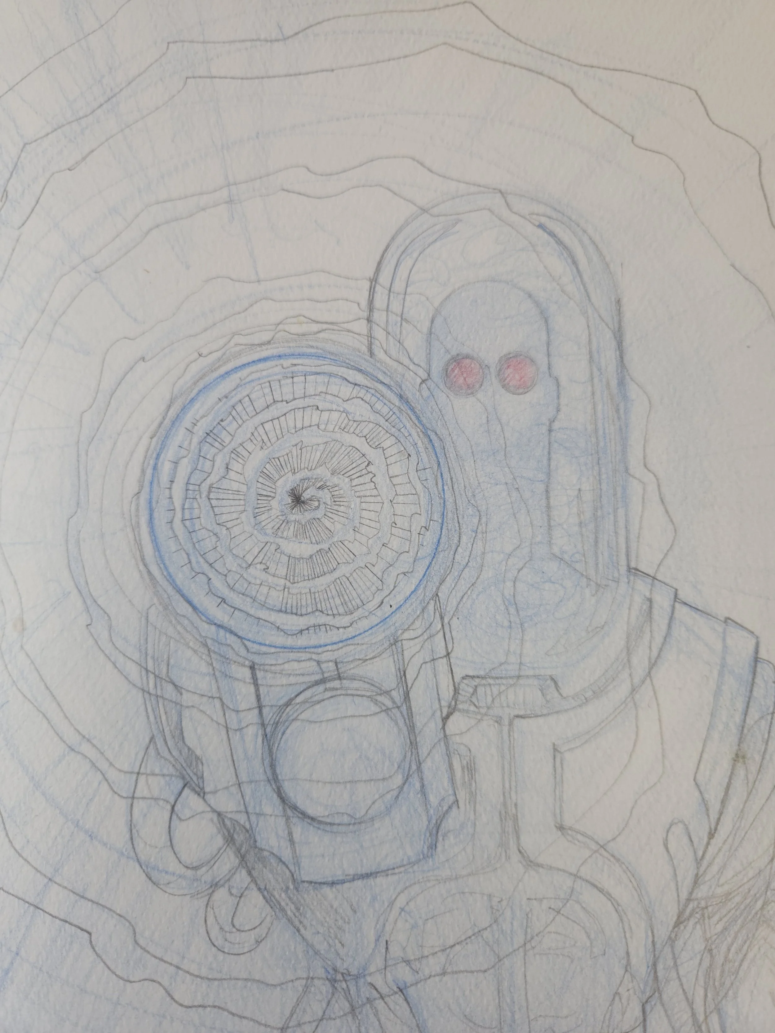 Pencil Sketch The Mercenary Artist 051825 Mr Freeze Close-up