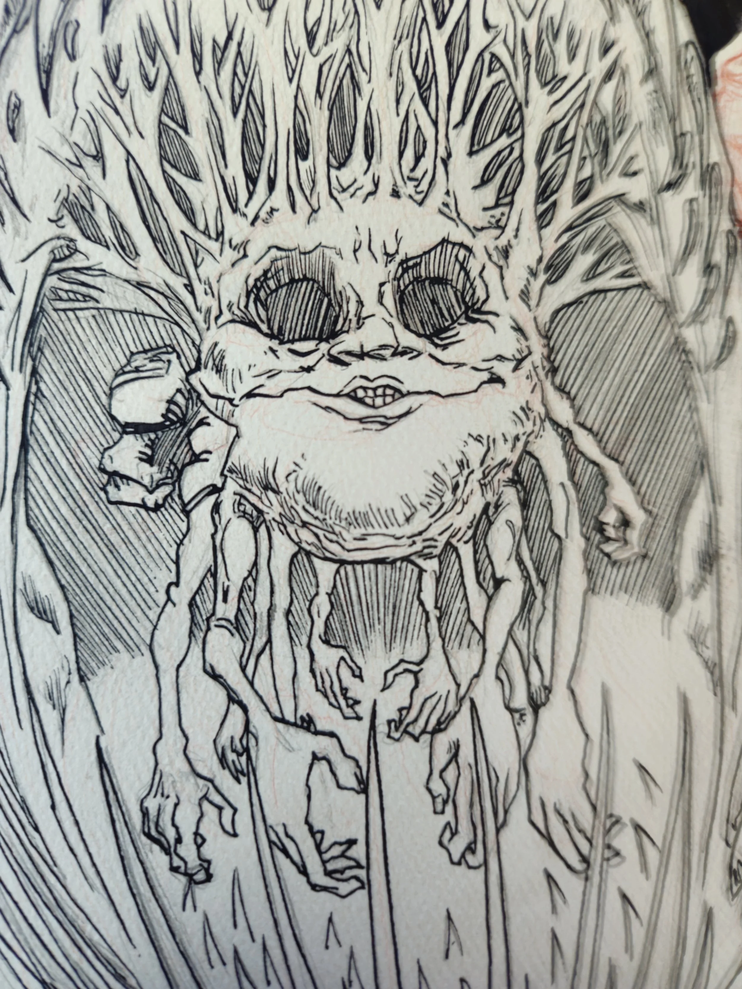 Ink Sketch The Mercenary Artist 051925 Sentry Creature Close-up