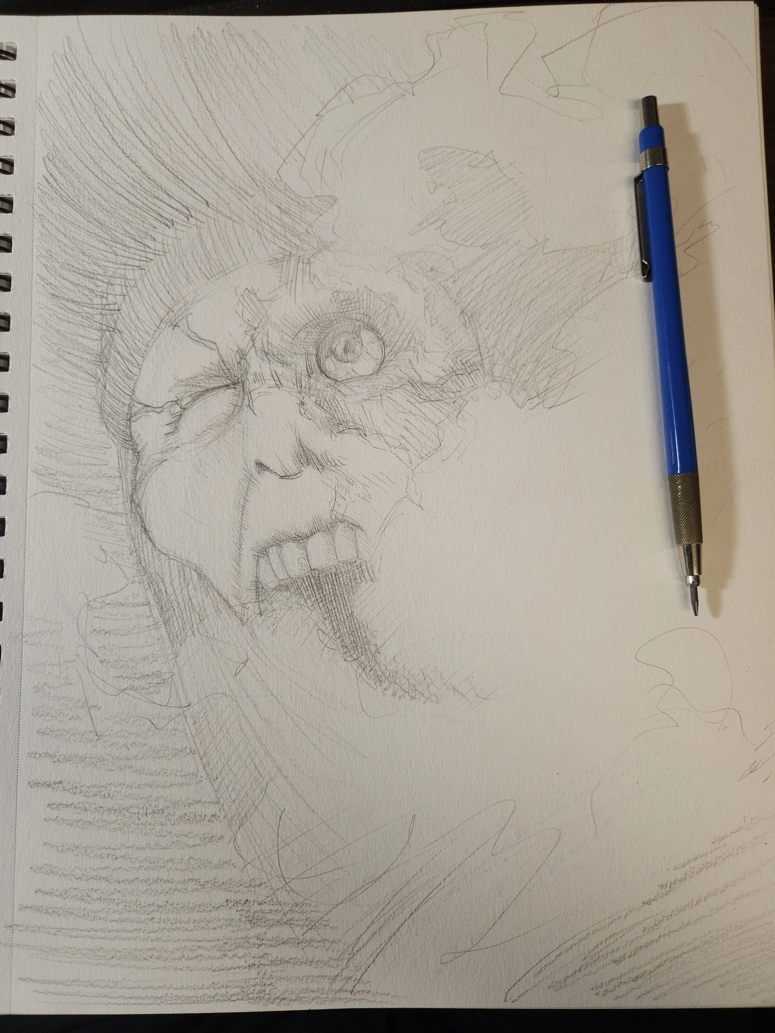 Frankenstein Guillermo Del Toro Netflix pencil sketch illustration sketchbook handdrawn