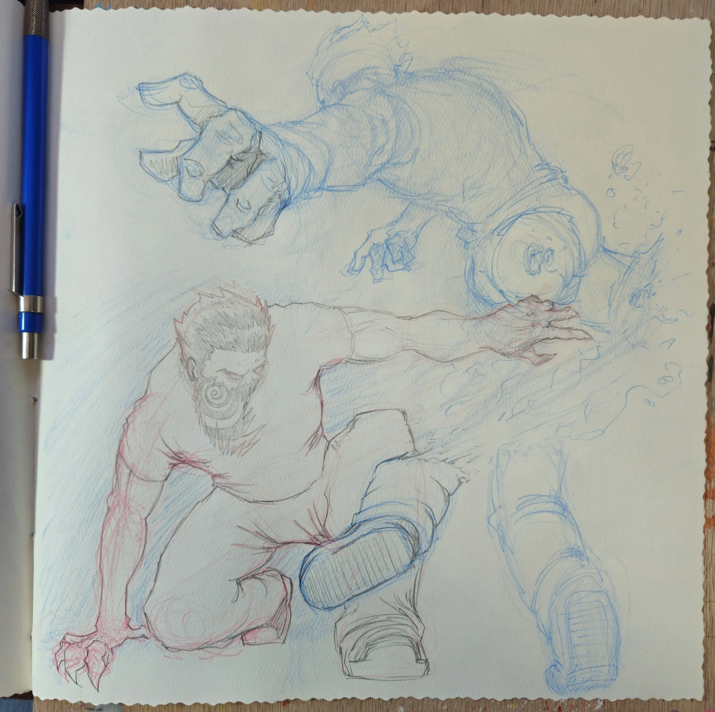 Pencil Sketch Sketchbook The Mercenary Artist Original Jorge Rough Art