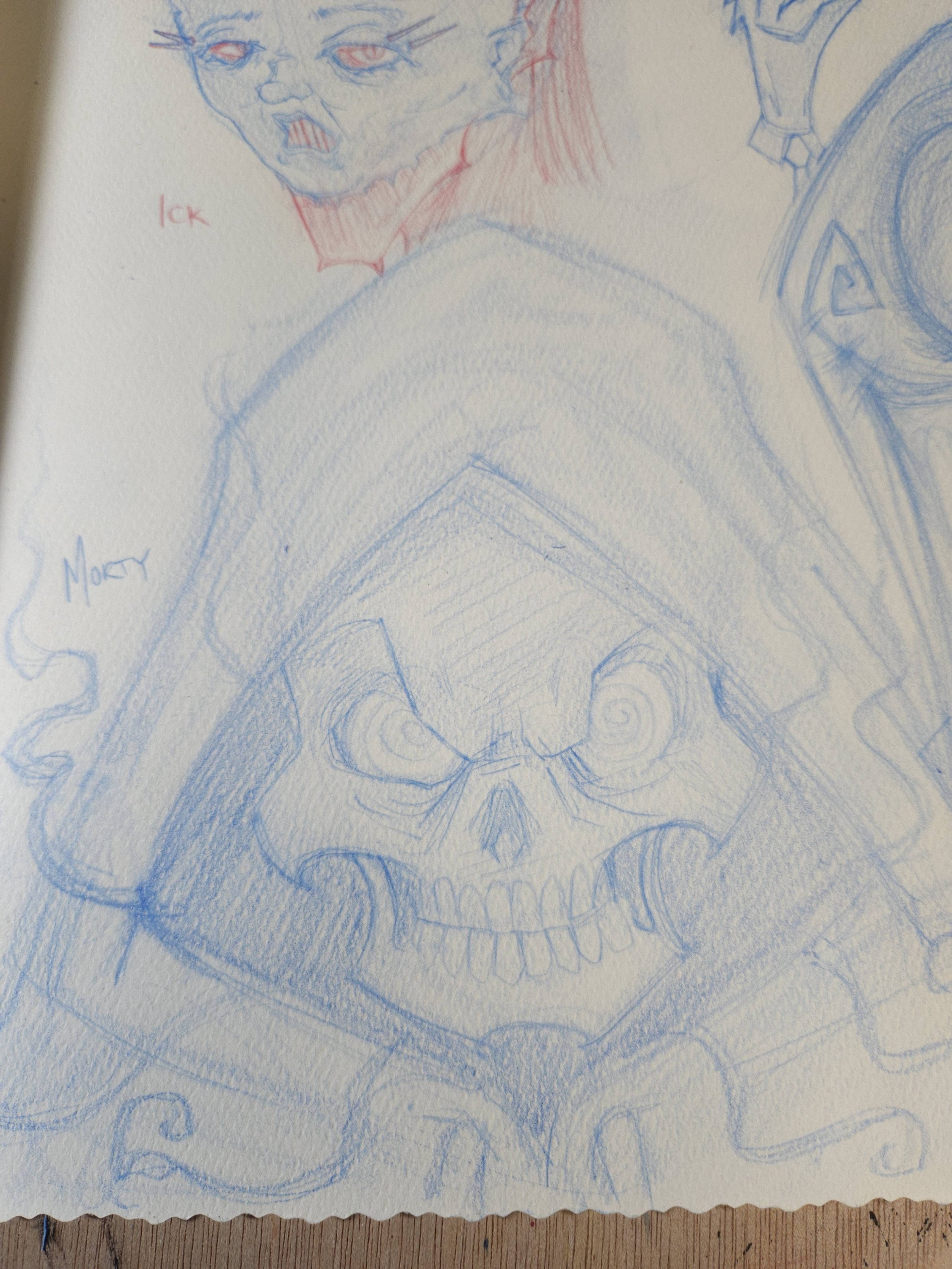 Rough Blue Pencil Sketch The Mercenary Artist 052825 Morty