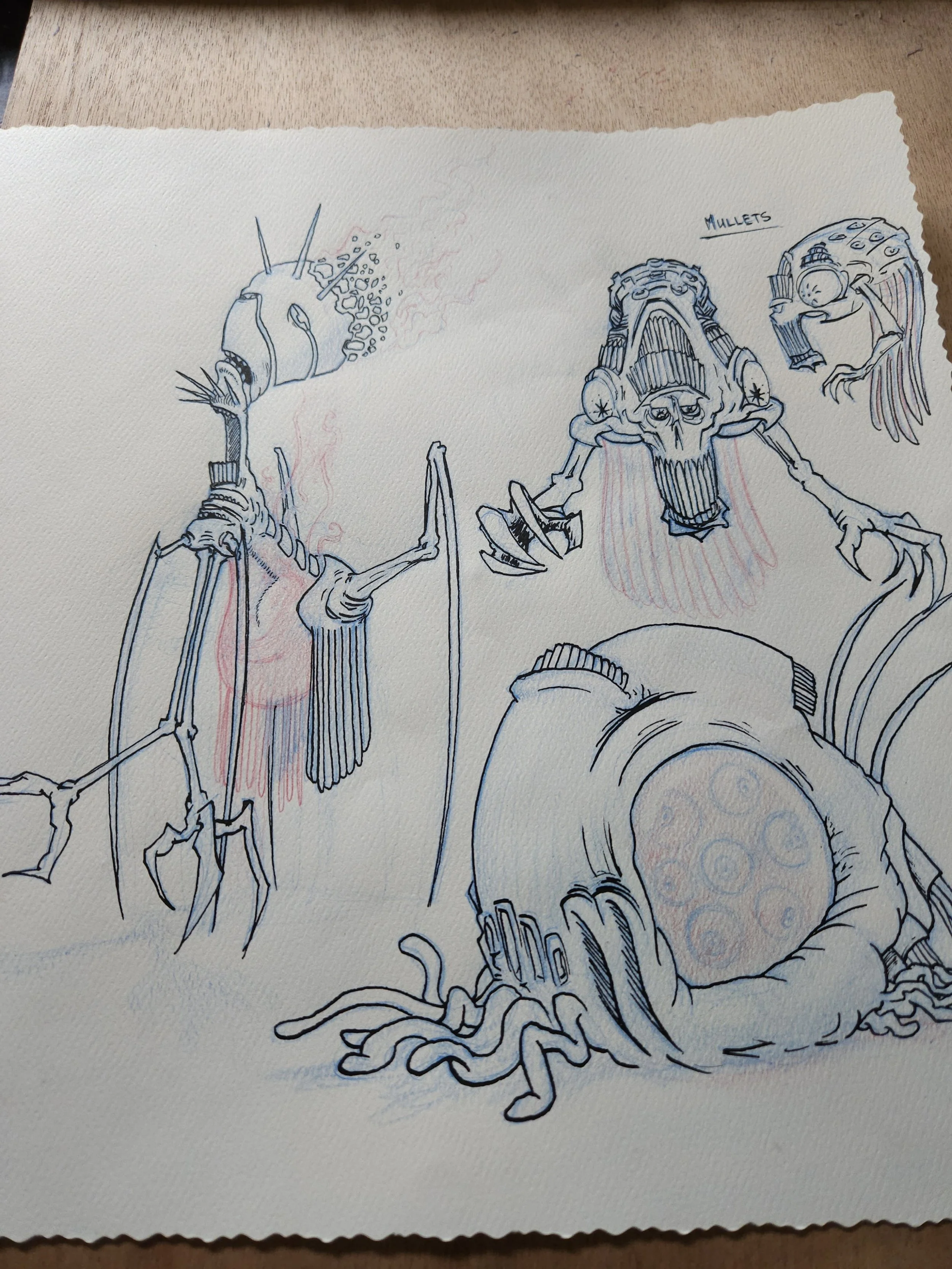  Ink Sketch The Mercenary Artist 052625 Scavenger Crawler and Mullets