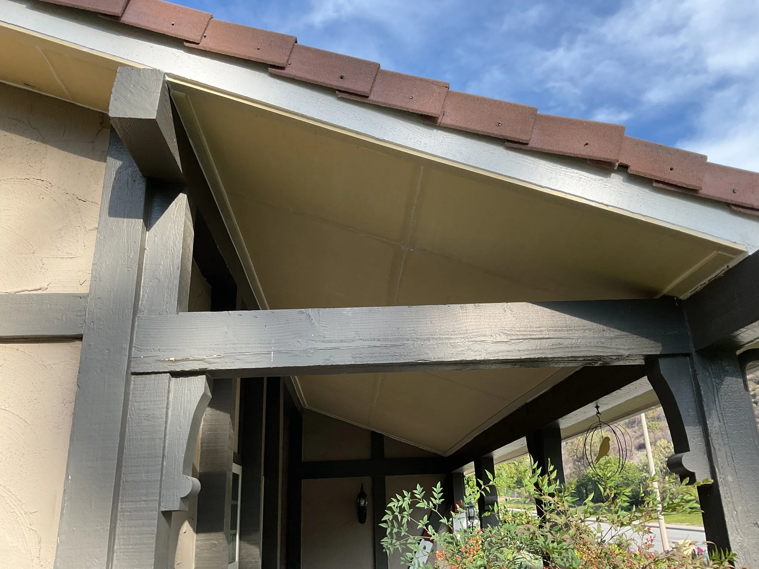 For fire protection, the eaves of this home has been enclosed with James Hardie panel and special fire protection Vulcan Vents were installed to provide proper ventilation to the home.