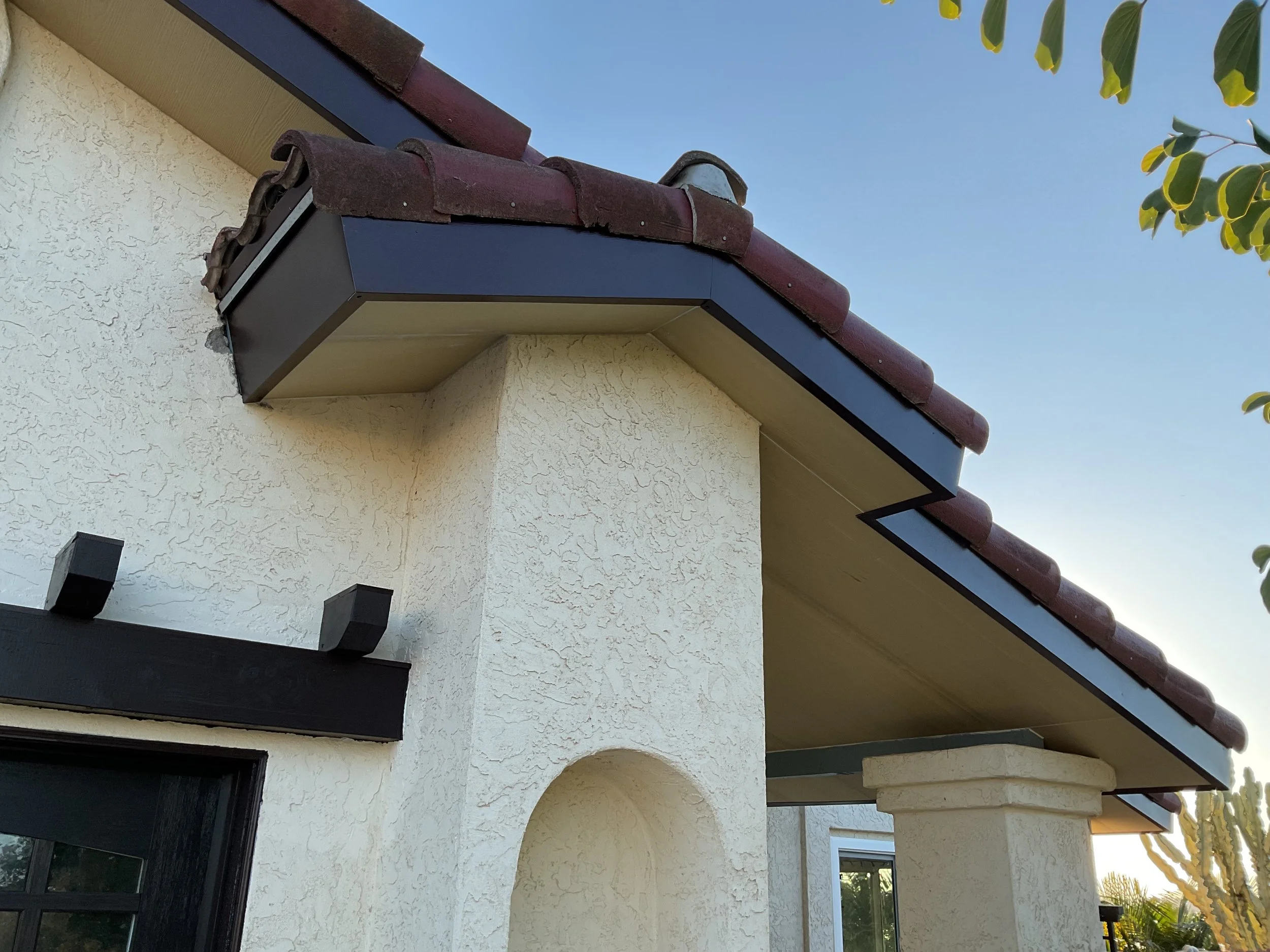 For fire protection, the eaves of this home has been enclosed with James Hardie panel and special fire protection Vulcan Vents were installed to provide proper ventilation to the home.