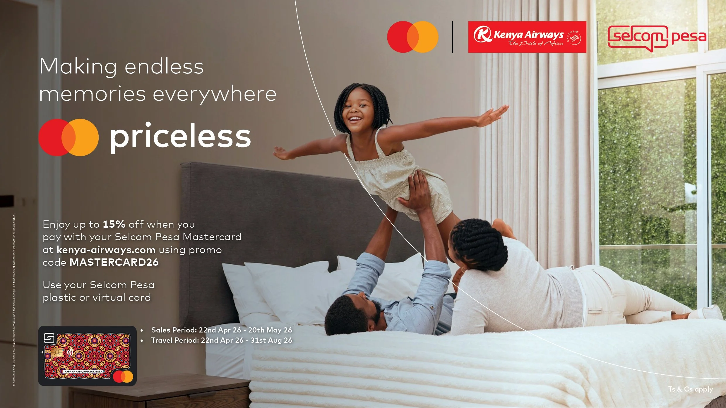 Fly smarter. Selcom Pesa Mastercard Collaborates with Kenya Airways