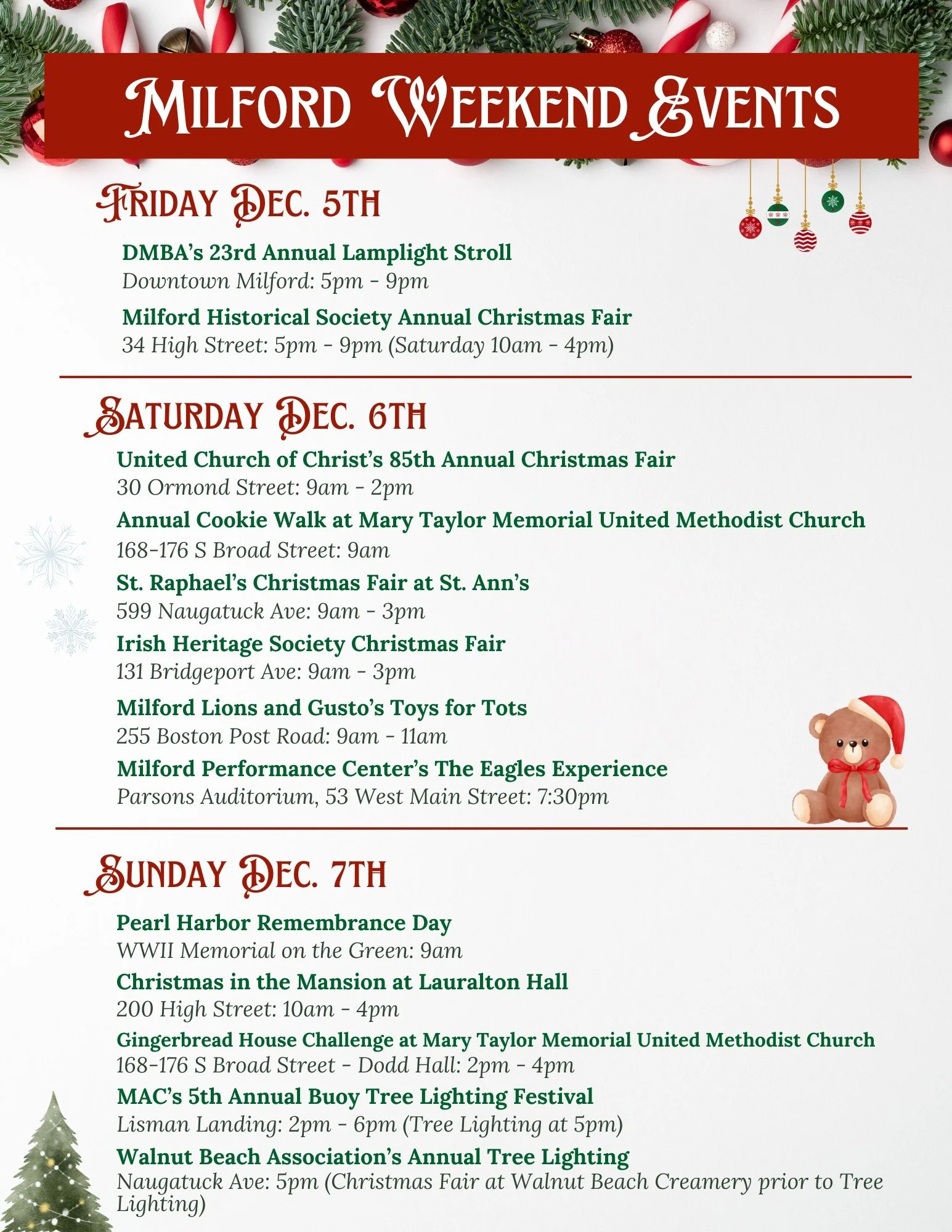 December 5th - 7th Events