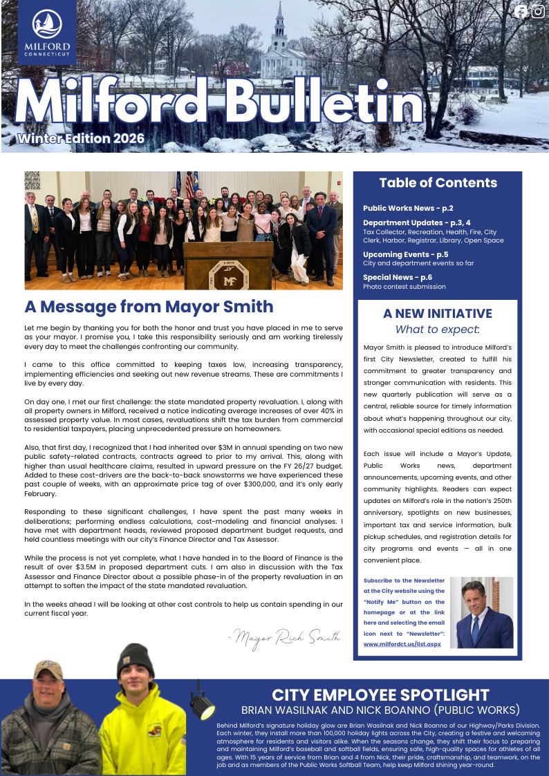 Milford, CT's City Newsletter