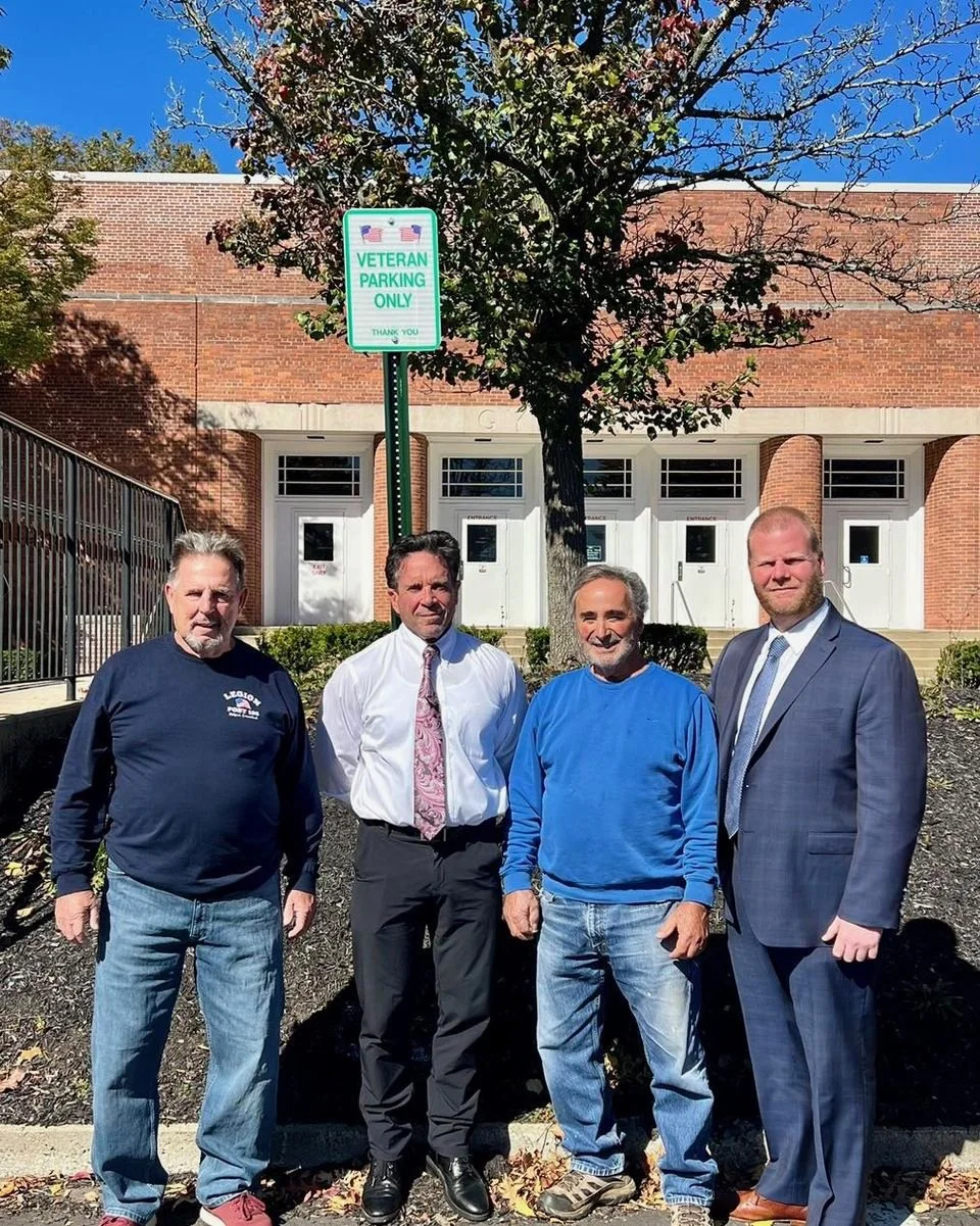 Judge Ben Gettinger recently approached Mayor Smith with the idea to reserve two parking spaces in the Parsons Government Center parking lot for our Veterans – and we are proud to announce that the signs have been installed!.jpg