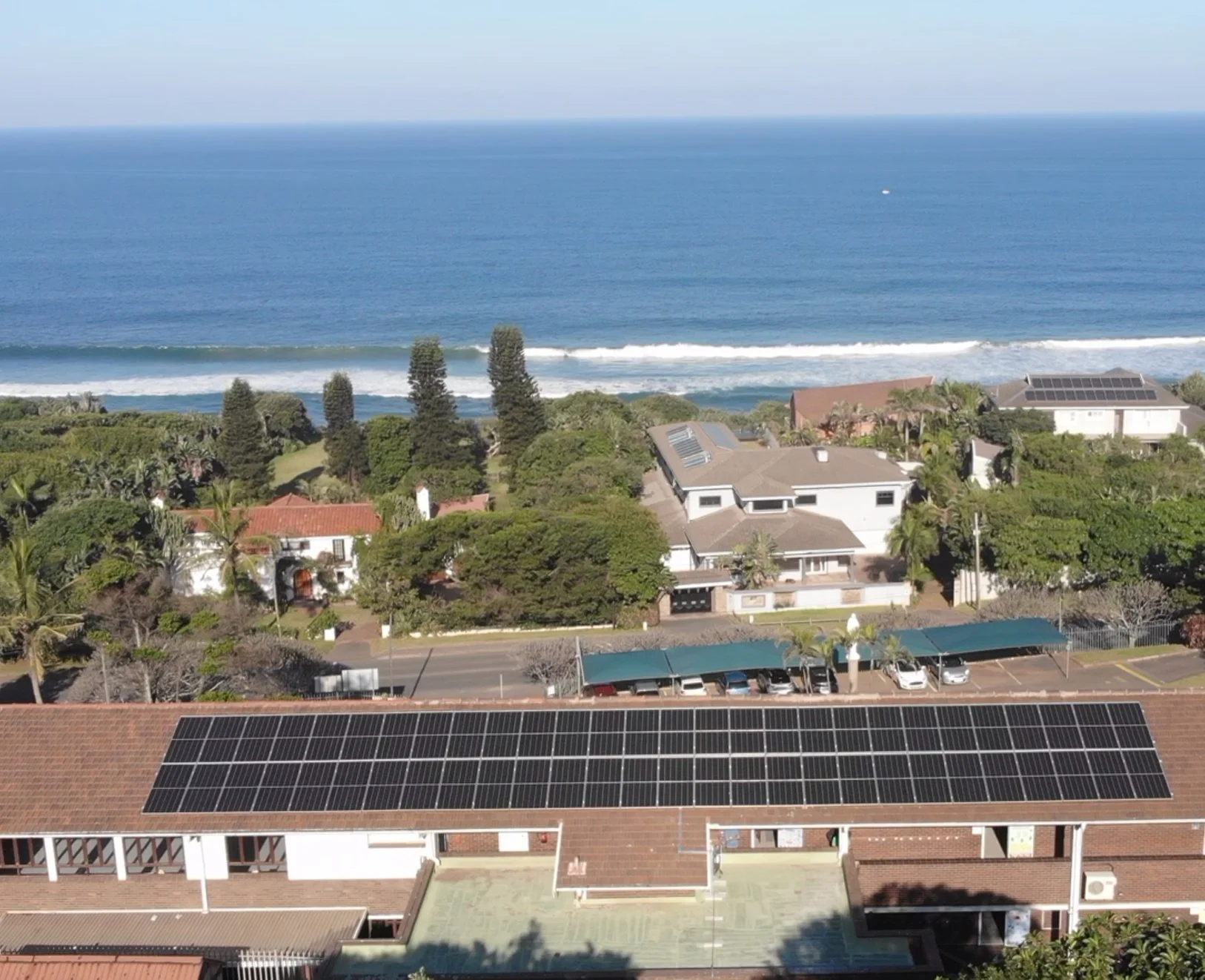 School, KZN – 33.9 kWp
56 × 605W LONGi, 33 kW Sungrow grid-tie.
