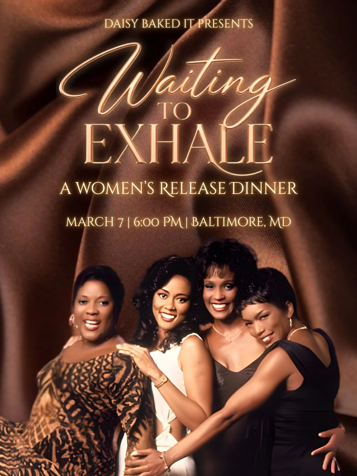 She sold out the brunch&hellip;
So we&rsquo;re bringing it back for DINNER ✨

Waiting to Exhale: A Women&rsquo;s Release Dinner
📅 Saturday, March 7 at 6:00 PM
📍 Baltimore, MD

Join us for a curated Cake + Sip dinner designed for women to pause, bre