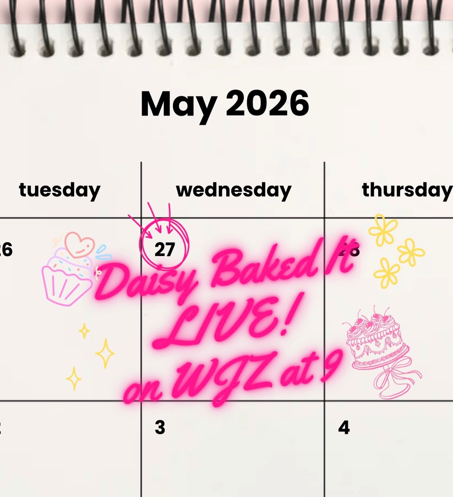 It still feels unreal typing this 🥹✨Daisy Baked It will be LIVE on WJZ at 9 on May 27th!! 📺💕 @wjztv 

From baking cakes at home&hellip; to live television. WOW! It is truly a dream come true 🥹😭

Thank you to everyone who has supported me, shared