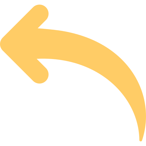 En stor gul kurva pil pekar åt vänster.