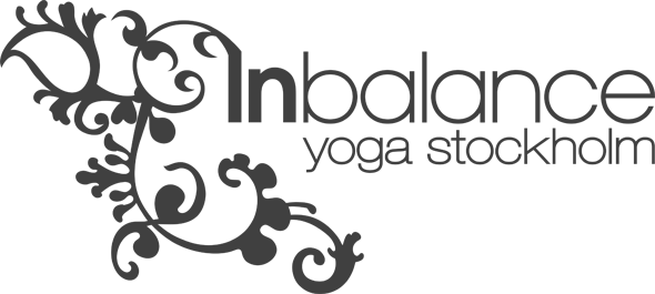 Logotyp för Inbalance yoga Stockholm med grå dekorativa detaljer.