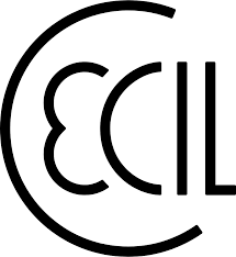 En svart och vit logo med texten 'ECCIL' i stiliserad design.