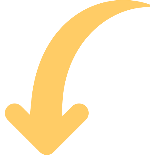 En stor gul pilt som pekar nedåt.