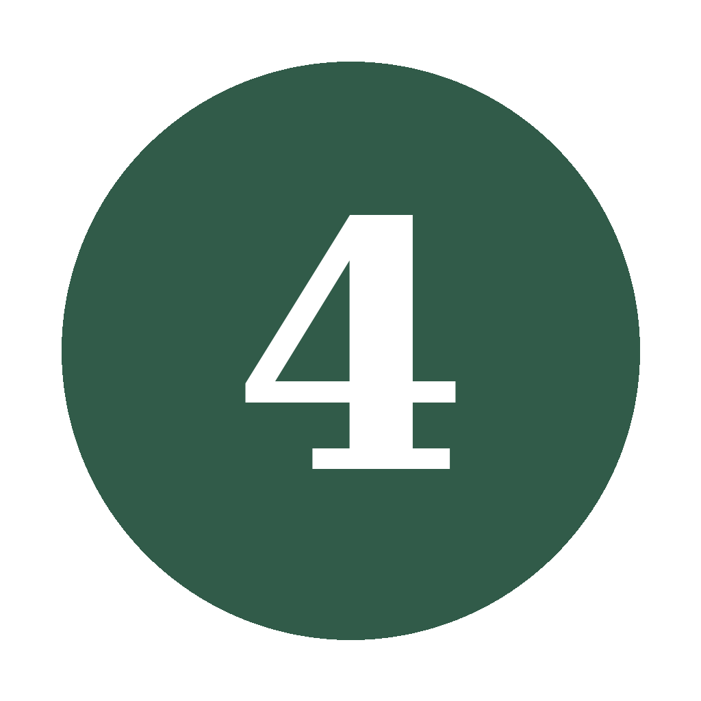 Number 4 inside a dark green circle