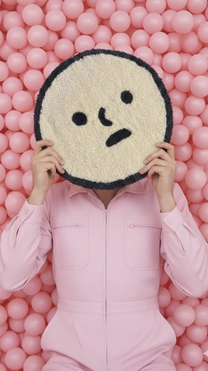 Smiley face tufted rug made at Tuft Tuft