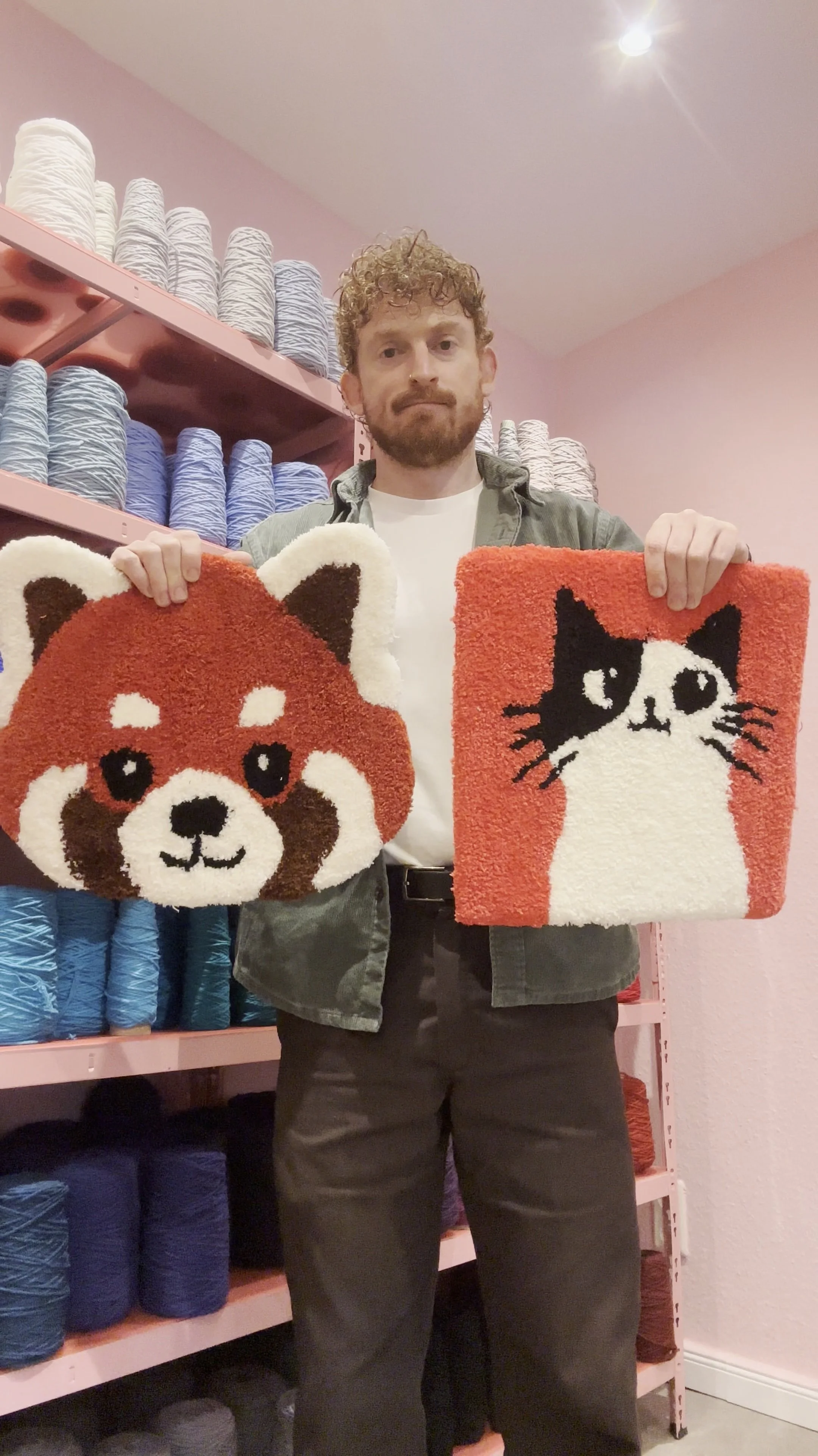 cat and fox rug
