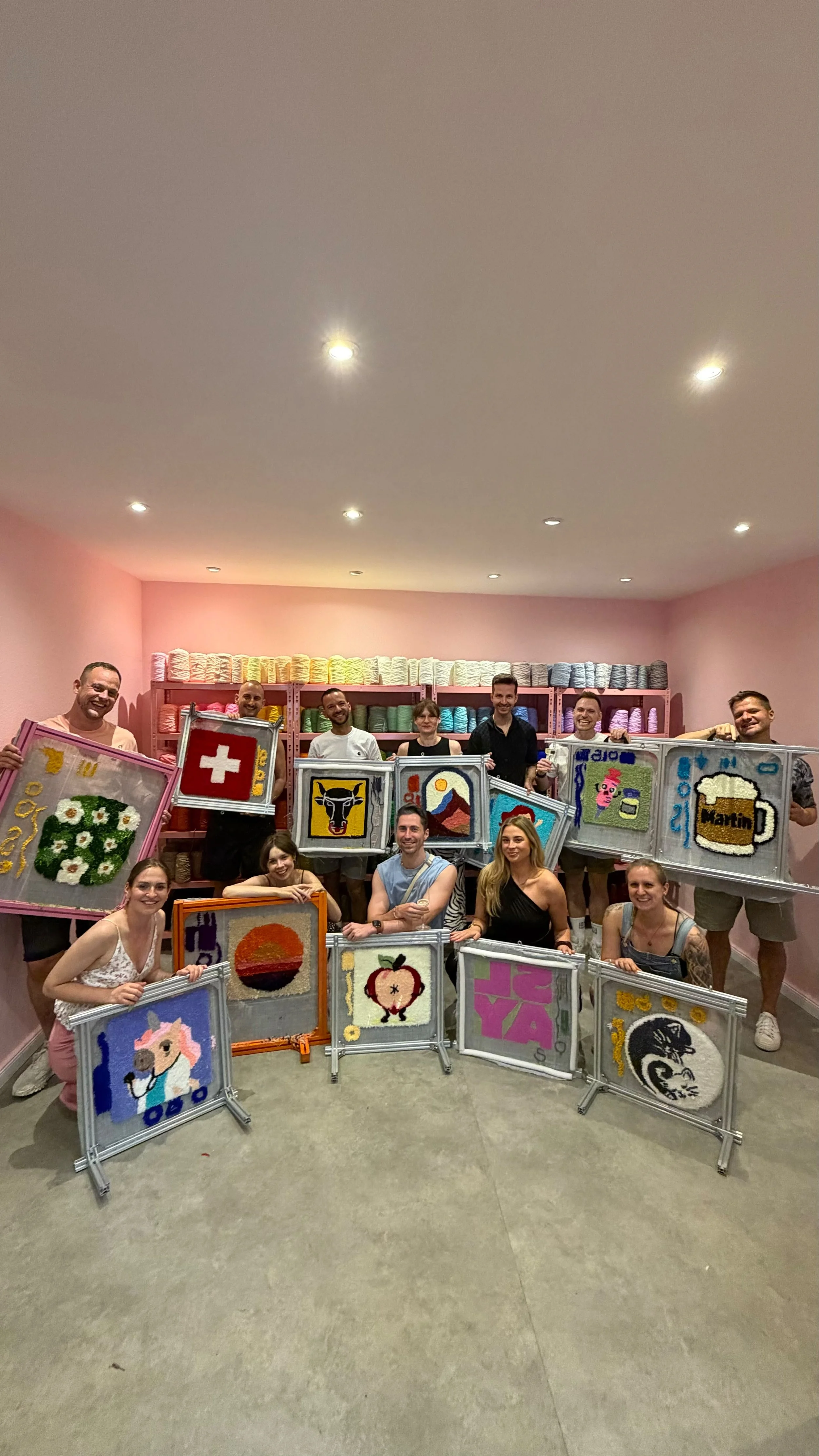 A group of friends celebrate a bachelor's party at Tuft Tuft Berlin