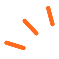 Illustration with orange stripes and black outline.
