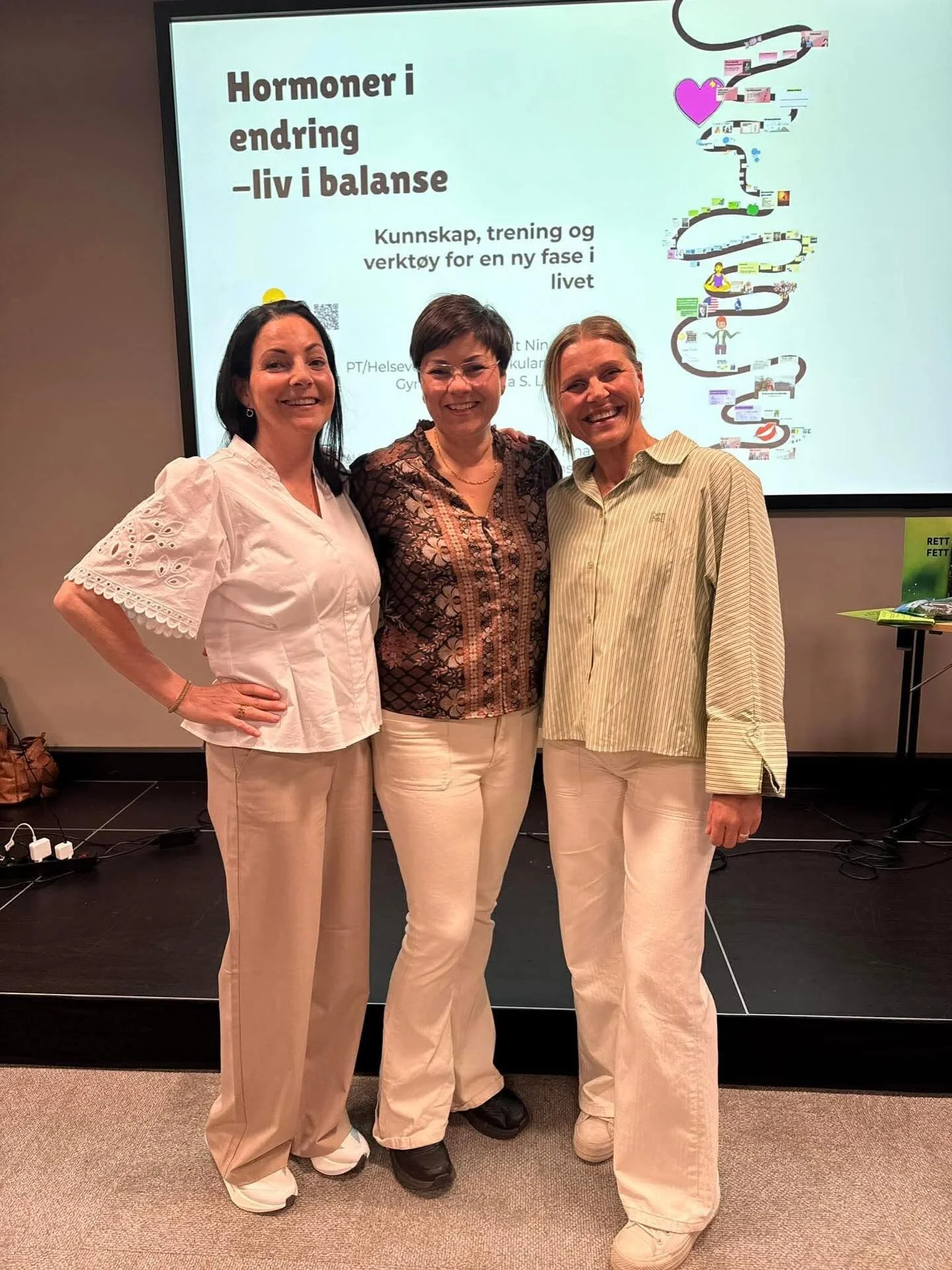 3 superforn&oslash;yde damer, gynekolog Marita @mandal_spesialistsenter , PT/helseveileder Irene fra @Spreg Trening  og Spesialfysioterapeut Nina Kerim fra @lindesnesfysioterapi  etter g&aring;rsdagens  kurs om Hormoner i endring, liv i balanse for @