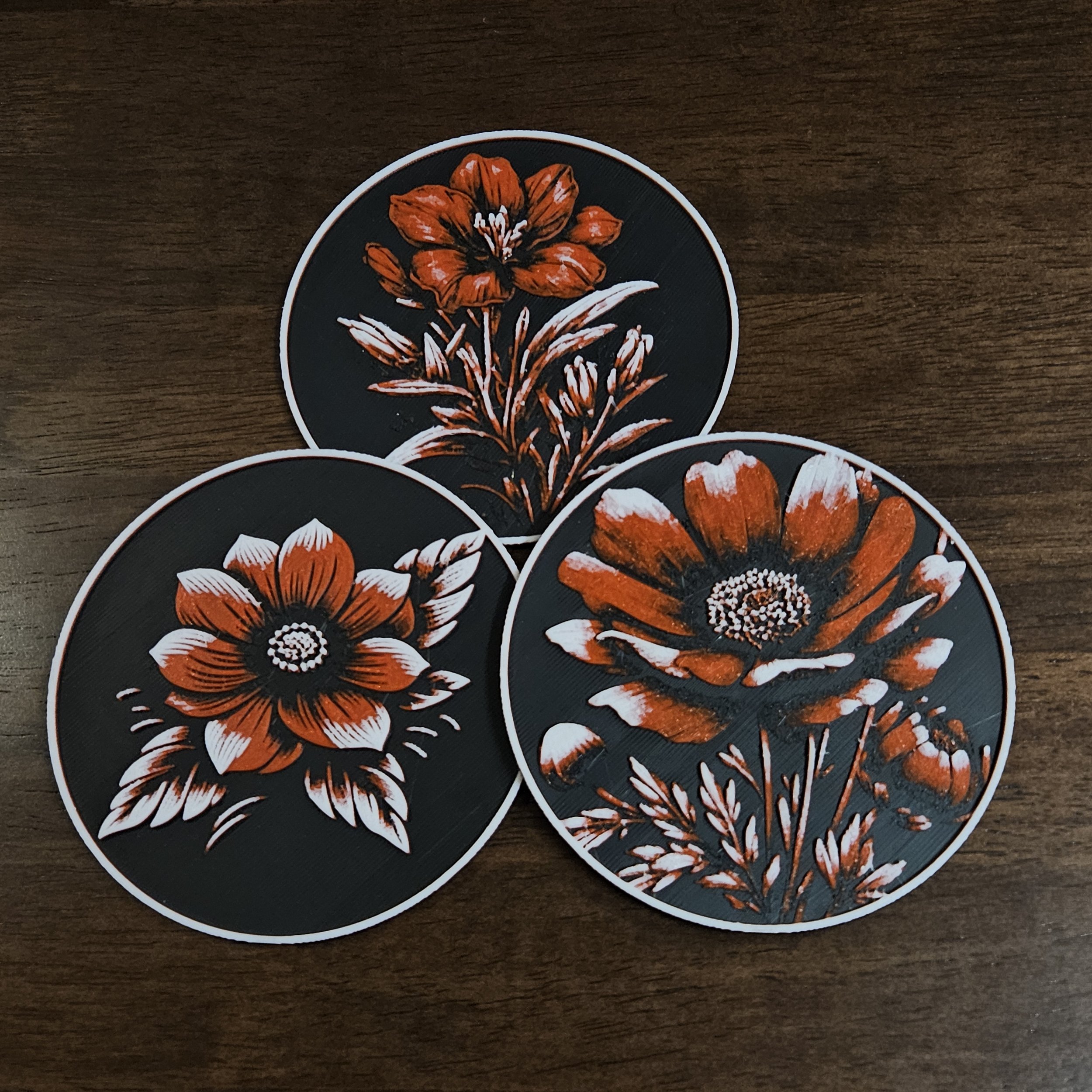 Flowers Coaster Set - "Eye-catching"