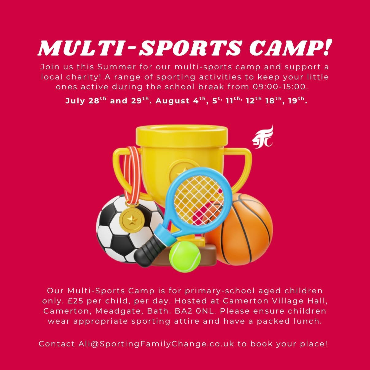 🌞 Already thinking about summer plans? Join us this summer break for our Multi-Sports Camp! Available for primary-school aged children and a great way to keep them healthy, active and social.

✋ Express your interest in the comments below or emailin
