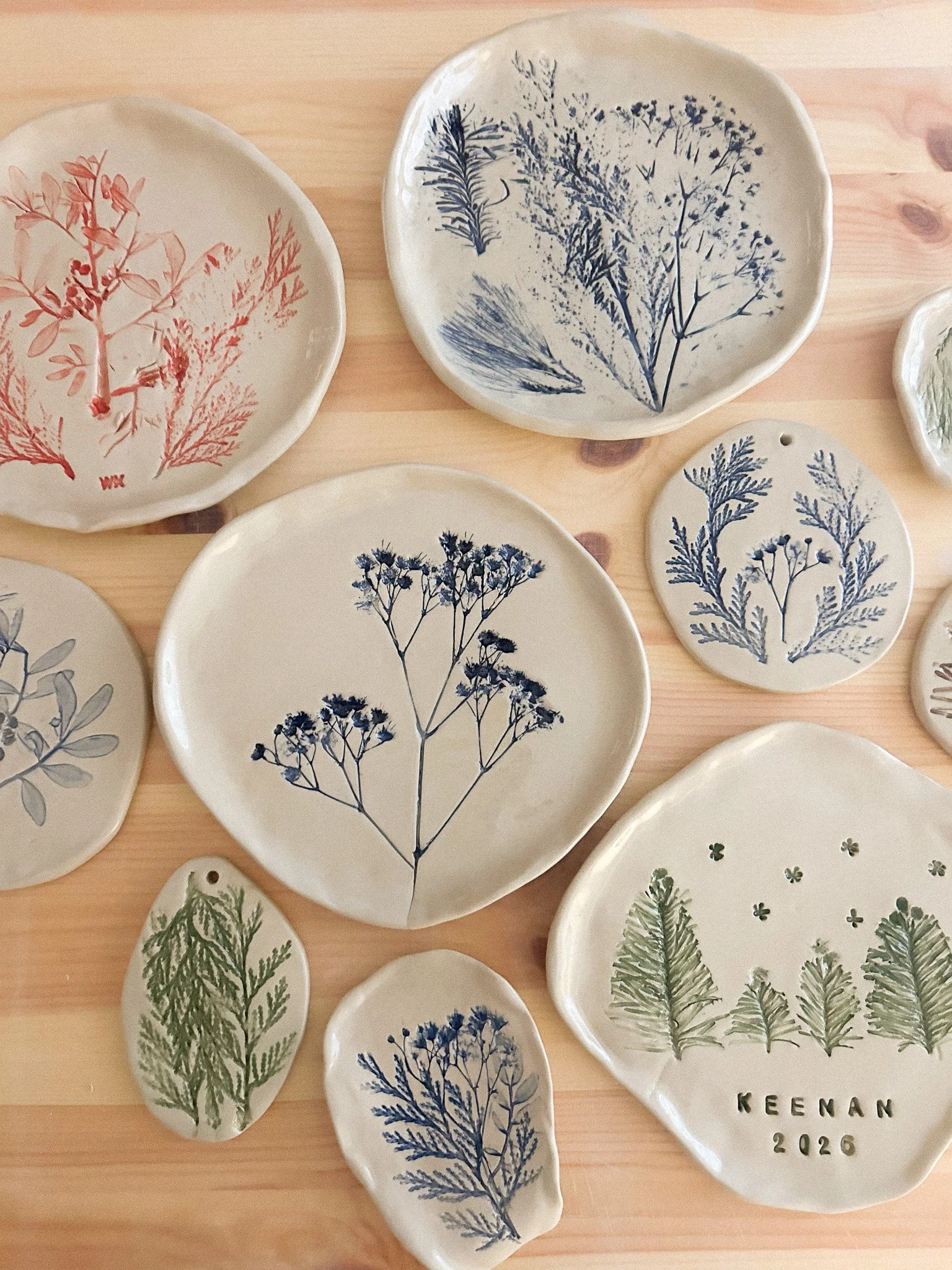Botanical Imprints Wall Hangings and Dishes