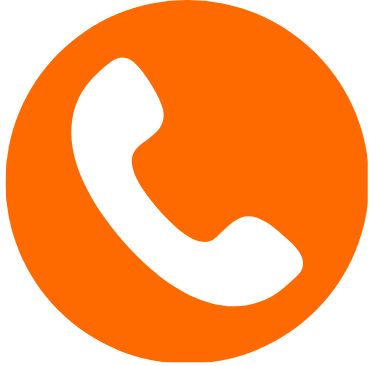 Phone receiver icon inside an orange circle