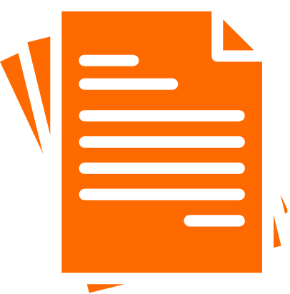 An icon of several orange documents or papers layered on top of each other.