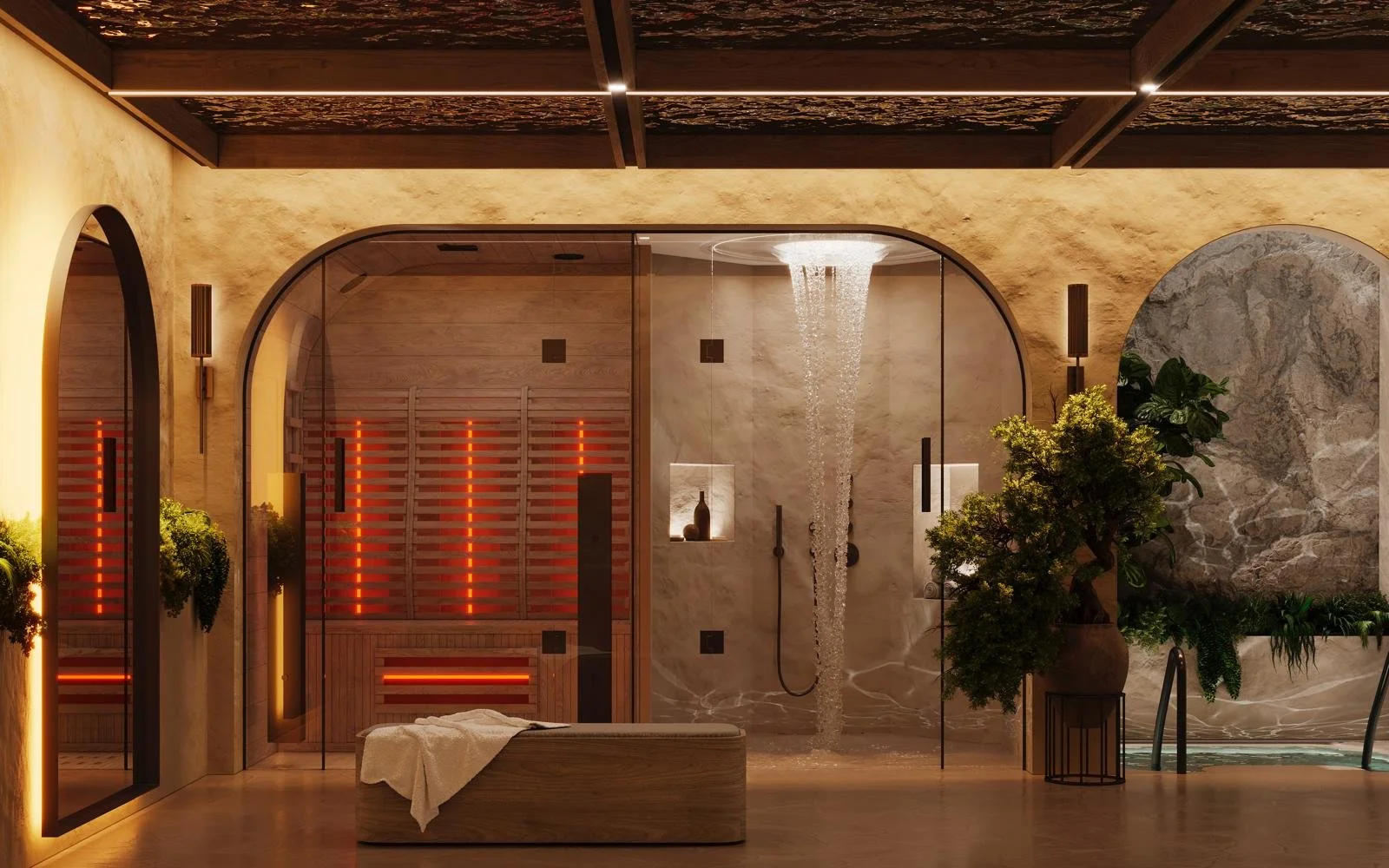 A woman standing in a field of rice plants with a dense tropical forest in the background, sunlight shining through the trees.