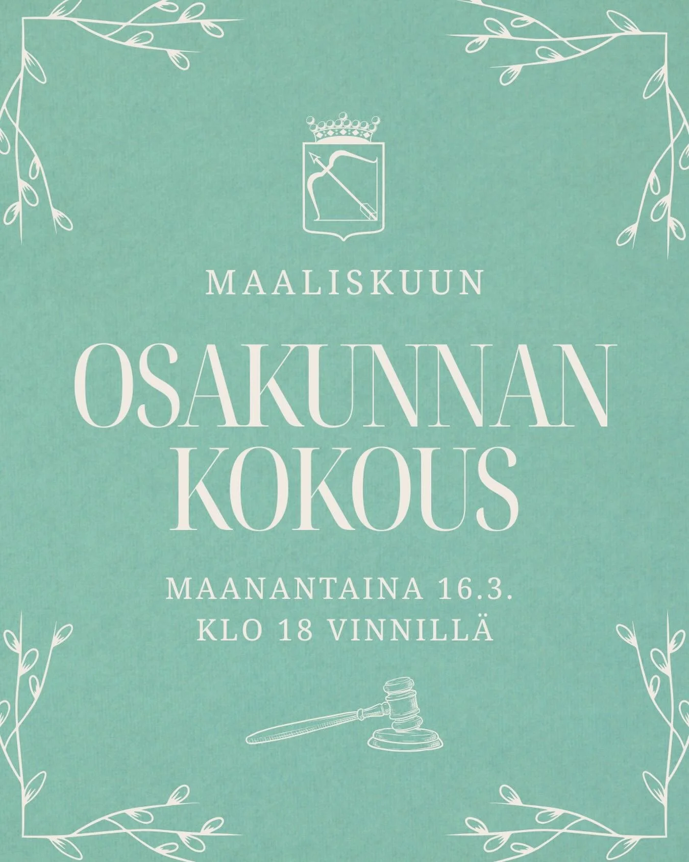 Tervetuloa osakunnan kokoukseen huomenna klo 18.00 Vinnille!

Asialista on kev&auml;isen pitk&auml;, k&auml;ymme l&auml;pi mm. toimintakertomuksen ja tilinp&auml;&auml;t&ouml;ksen, keskustelemme uuden vuksikapteenin viran perustamisesta ja valitsemme