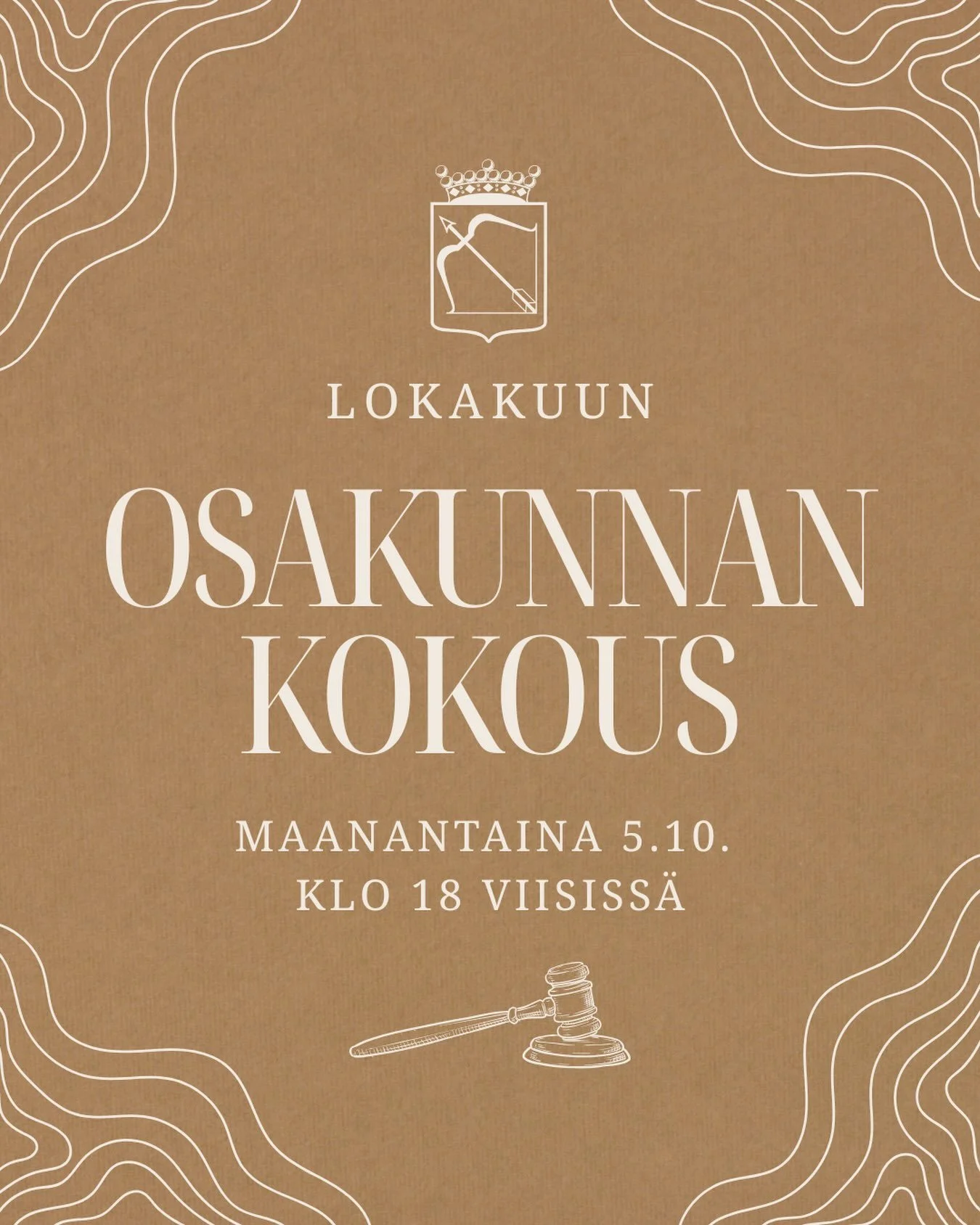 Tervetuloa lokakuun osakunnan kokoukseen huomenna&nbsp;ma 5.10. klo 18.00 Viisiin&nbsp;(Satakuntatalo, Lapinrinne 1 A 5, 5.krs).🍂 Asialistalla peruskohtien lis&auml;ksi muutos huoneisto-ohjes&auml;&auml;nt&ouml;ihin sek&auml; ulkoj&auml;senhakemus. 