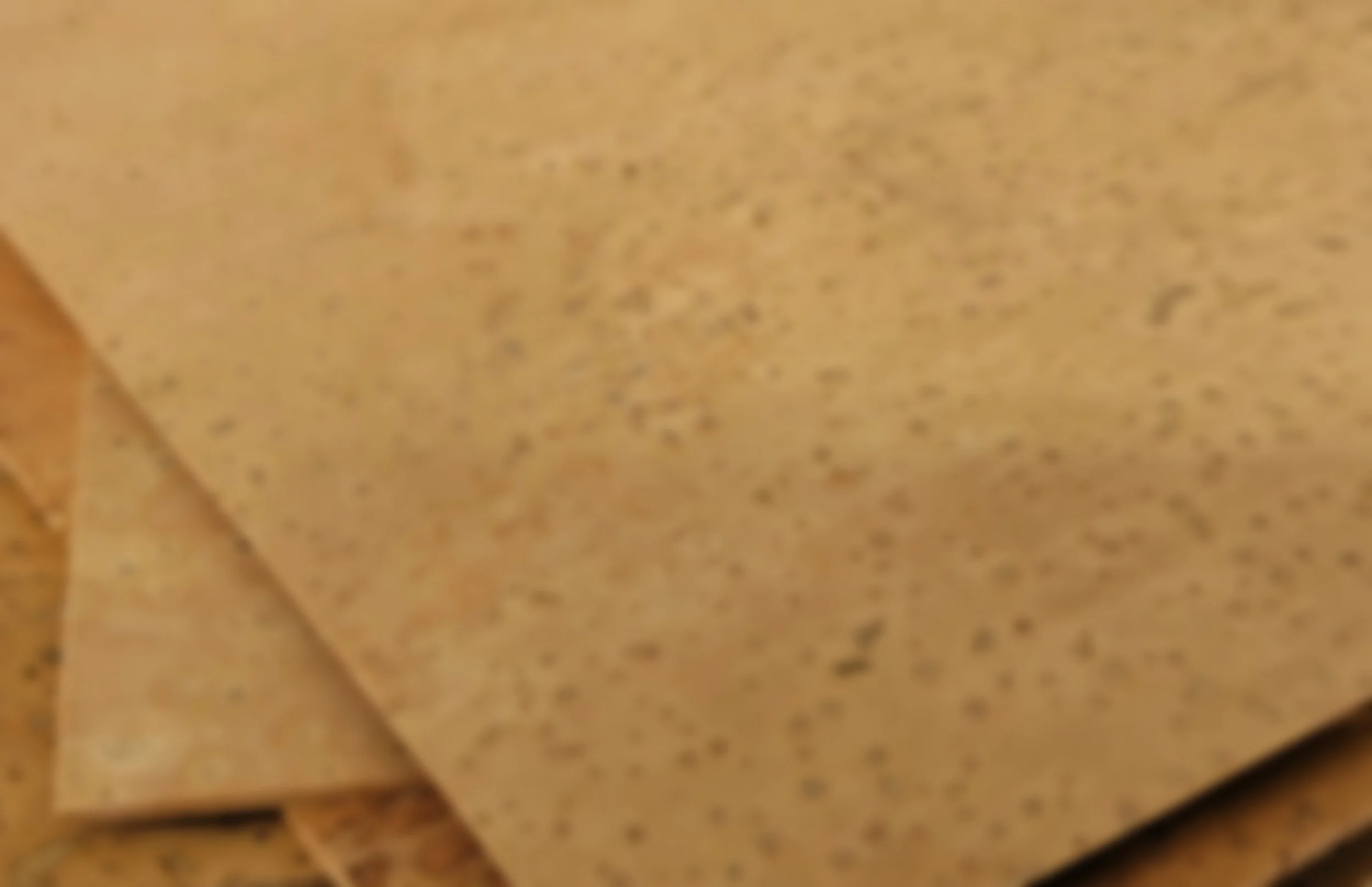 Close-up of several cork sheets