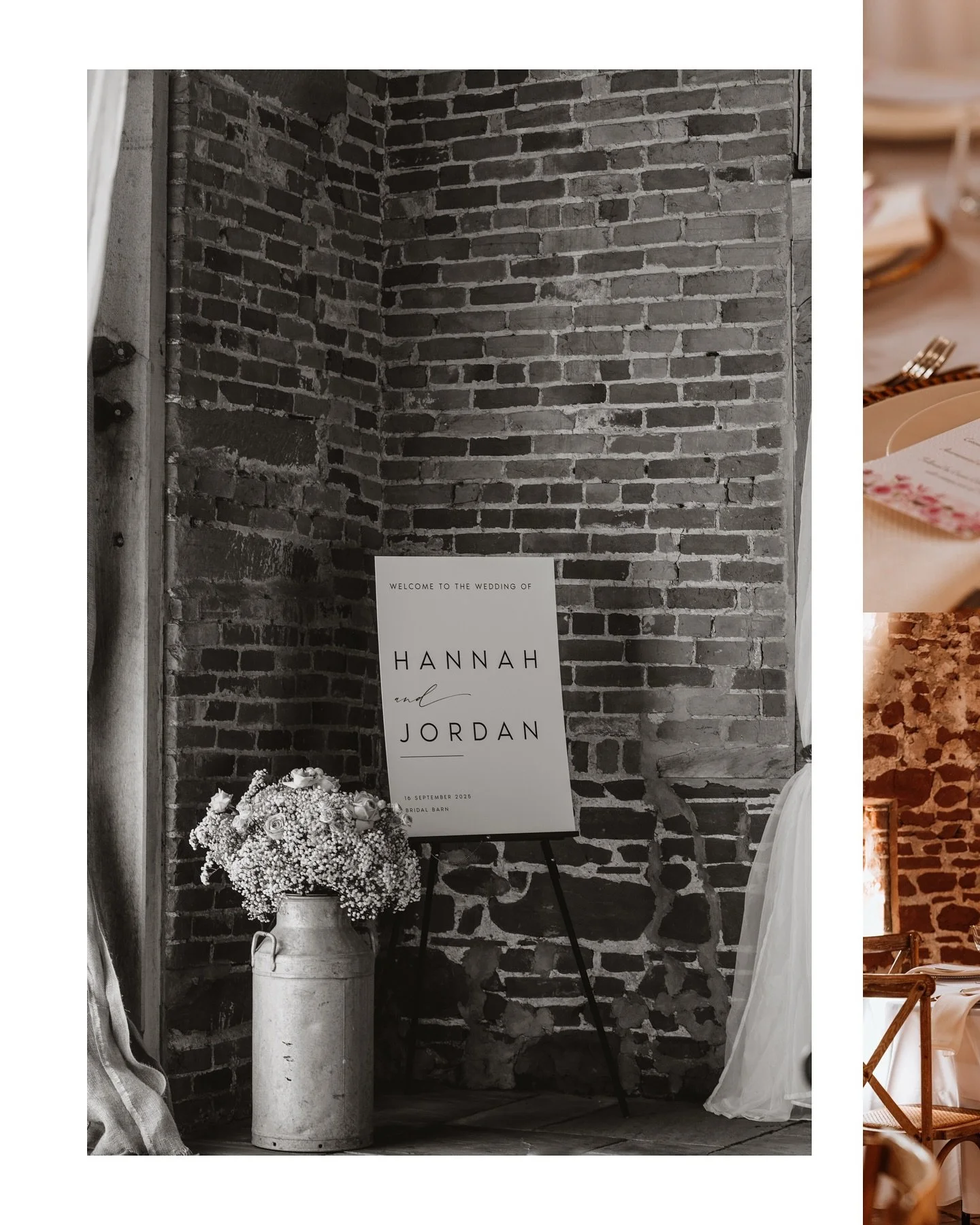 H &amp; J 💍💐 

Venue - @bridalbarnwedding 
Florist - @dsbridalsandmore 
Decor - @woven.and.wild.weddings 
Dress - @georginascottbridal