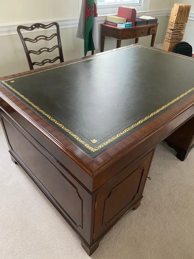 Mahogony polished directors office desk in London Embassy