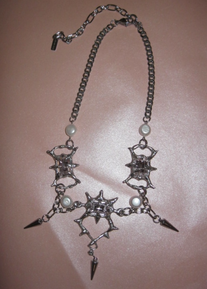 rabies dog Pink Midnight Candelabra Necklace