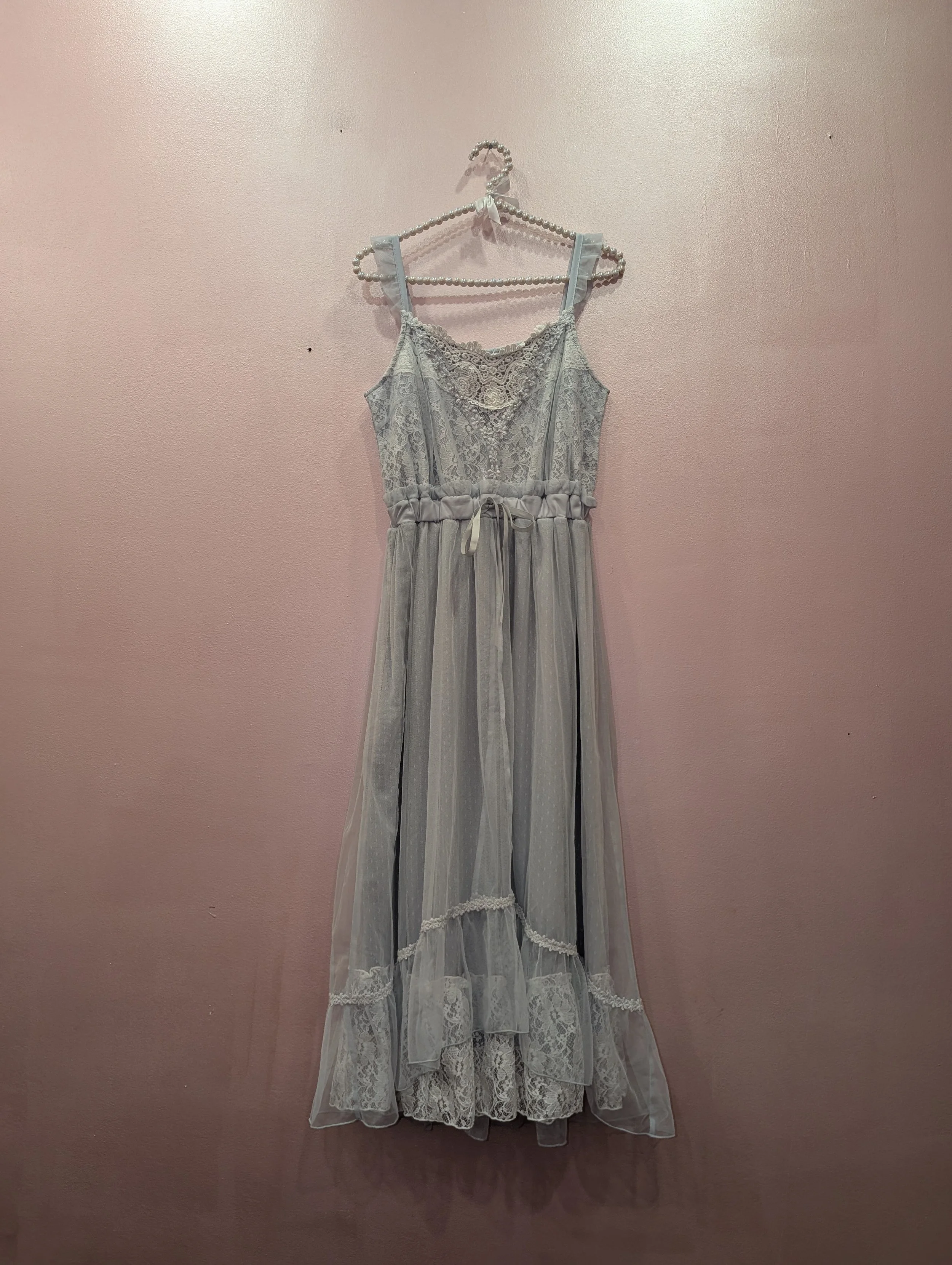 killah queen Axes Femme Baby Blue Long Tulle Dress